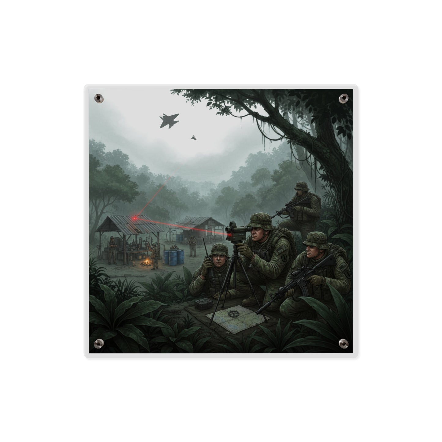 Acrylic Wall Art Panel - SOF Team Hitting a Jungle Drug Lab