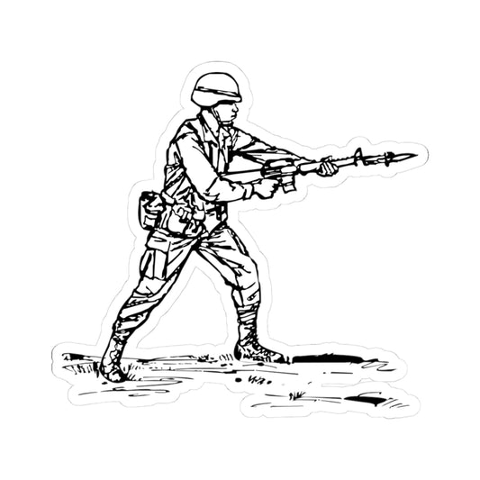 Kiss-Cut Stickers - Bayonet Training-Modified Thrust - BW X 300