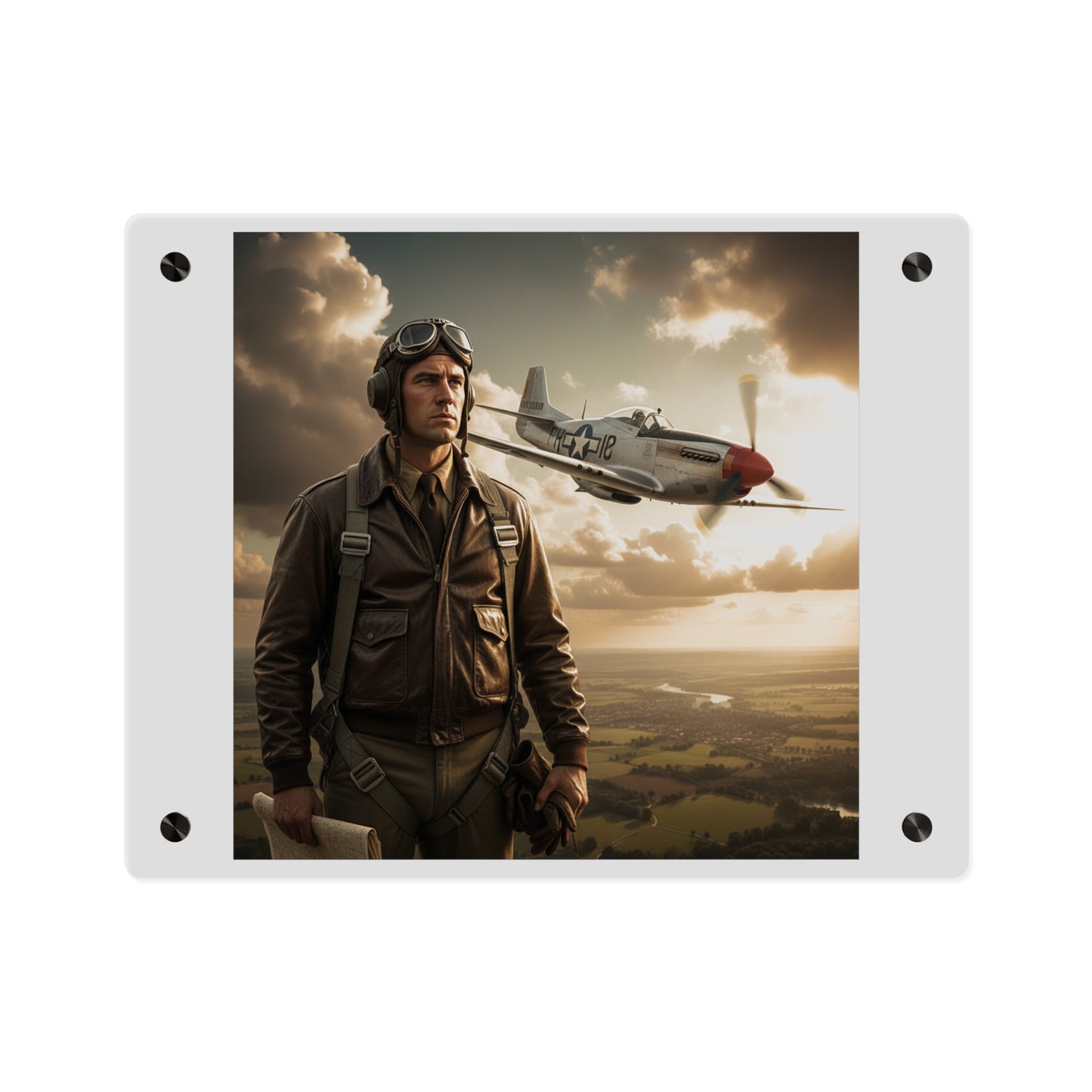 Acrylic Wall Art Panel - Army Air Corps Pilot