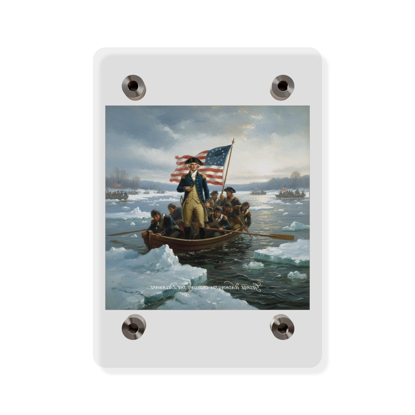 Acrylic Wall Art Panel - Washington Crossing the Delaware duing the Revolutionary War