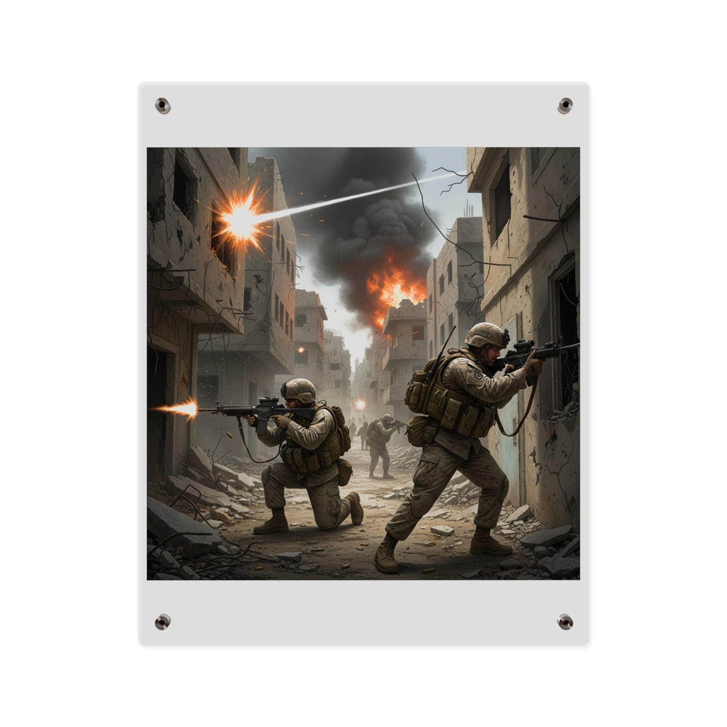 Acrylic Wall Art Panel - Marines in  the 2nd Battle of Fallujah