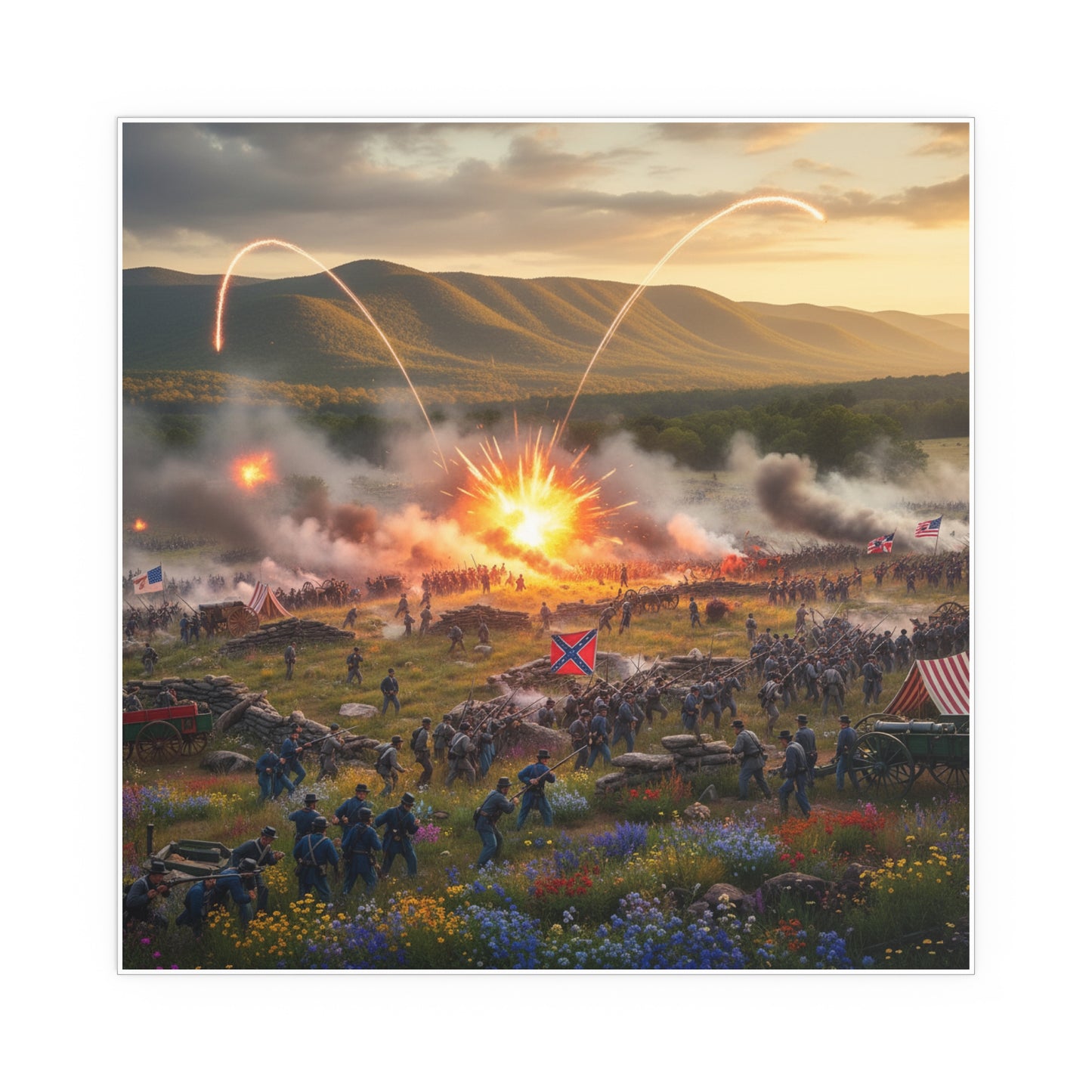 Indoor and Outdoor Silk Posters - US Civil War Battle - Battle of Kennesaw Mountain Georgia