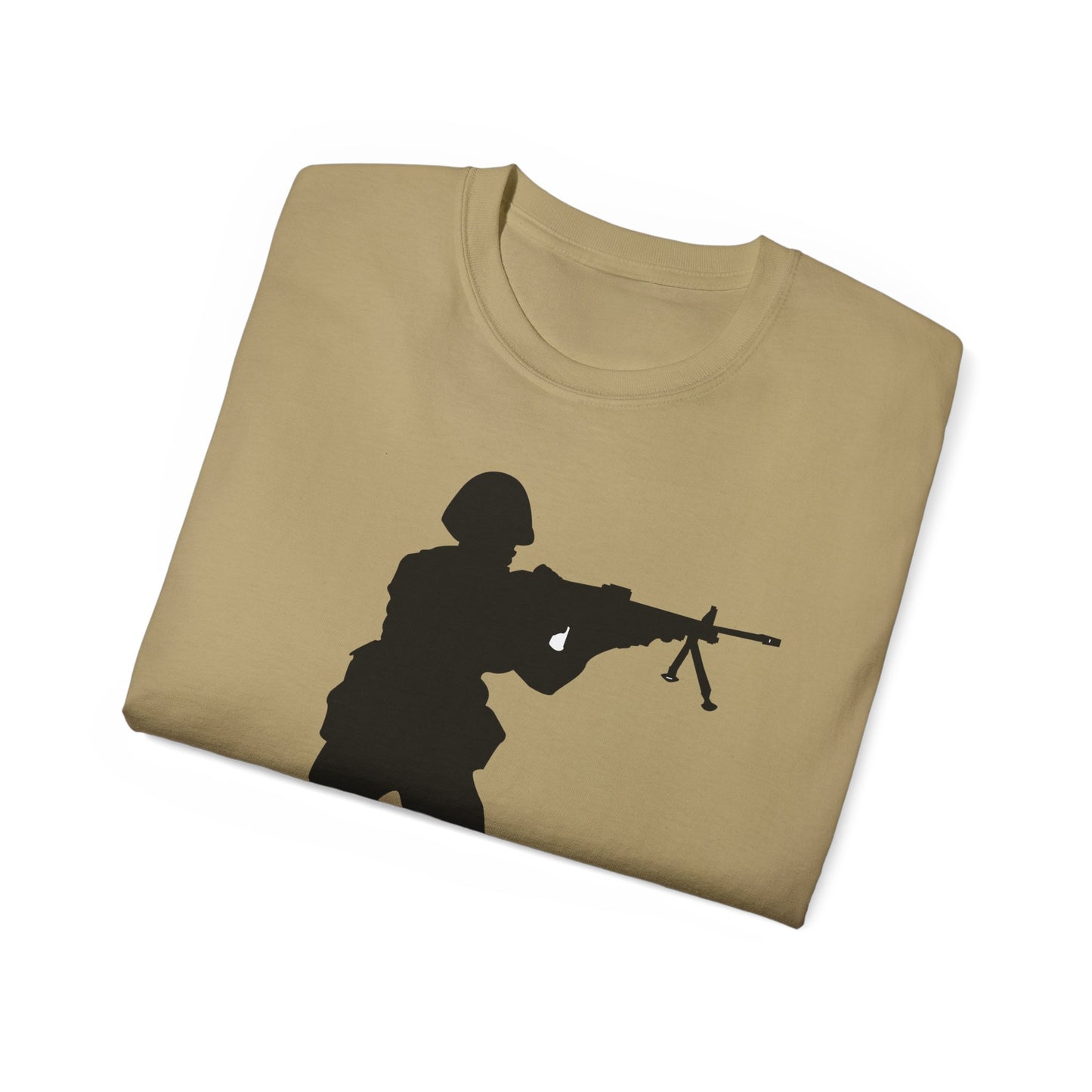 Unisex Ultra Cotton Tee - Army - Soldier - MG Assault - Silhouette X 300