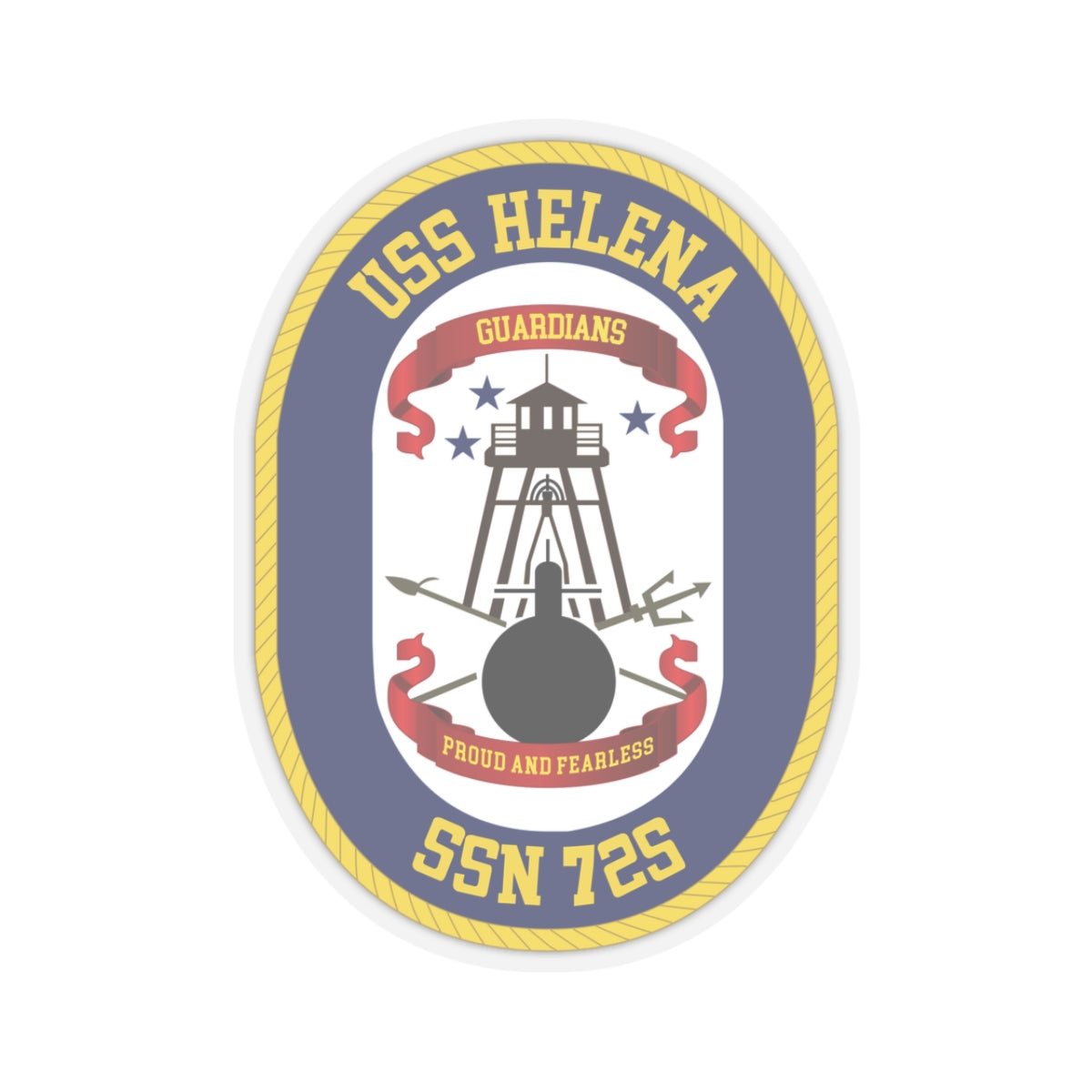 Kiss-Cut Stickers - Navy - USS Helena (SSBN 725) wo Txt