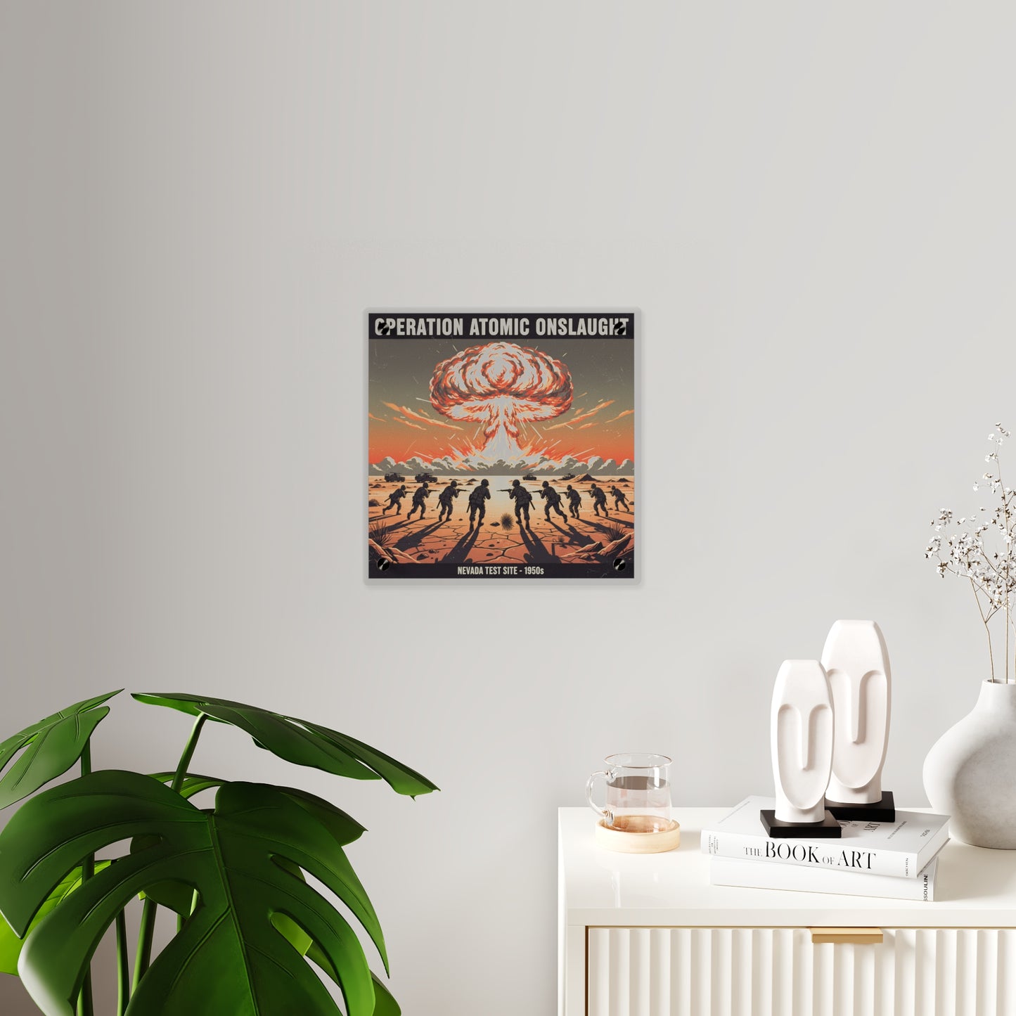 Acrylic Wall Art Panel - Atomic Testing in Nevada Desert Operation Fury - Toward the attack