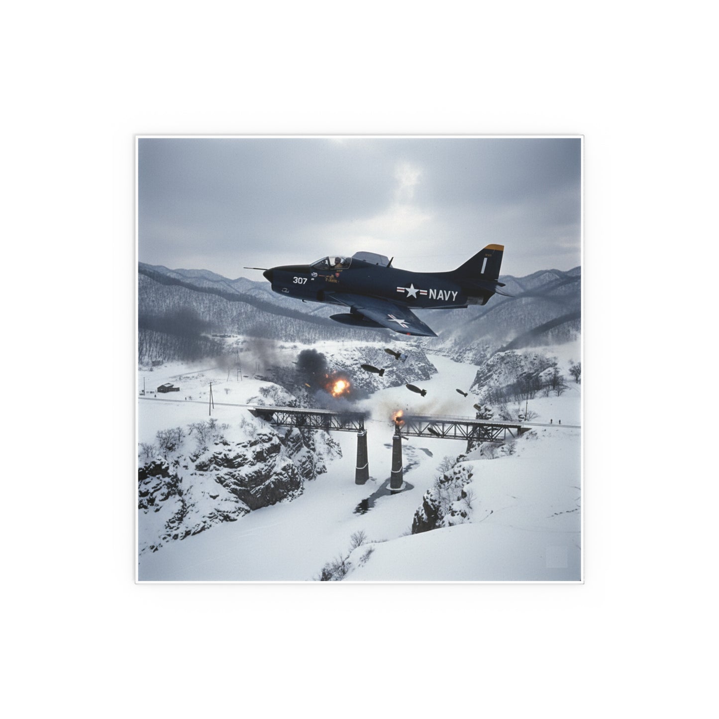 Indoor and Outdoor Silk Posters - Attack at Majon-ni and Samdong-ni during Korean War