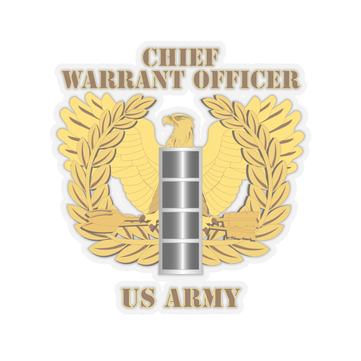 Kiss-Cut Stickers - Emblem - Warrant Officer - CW4 wo DS