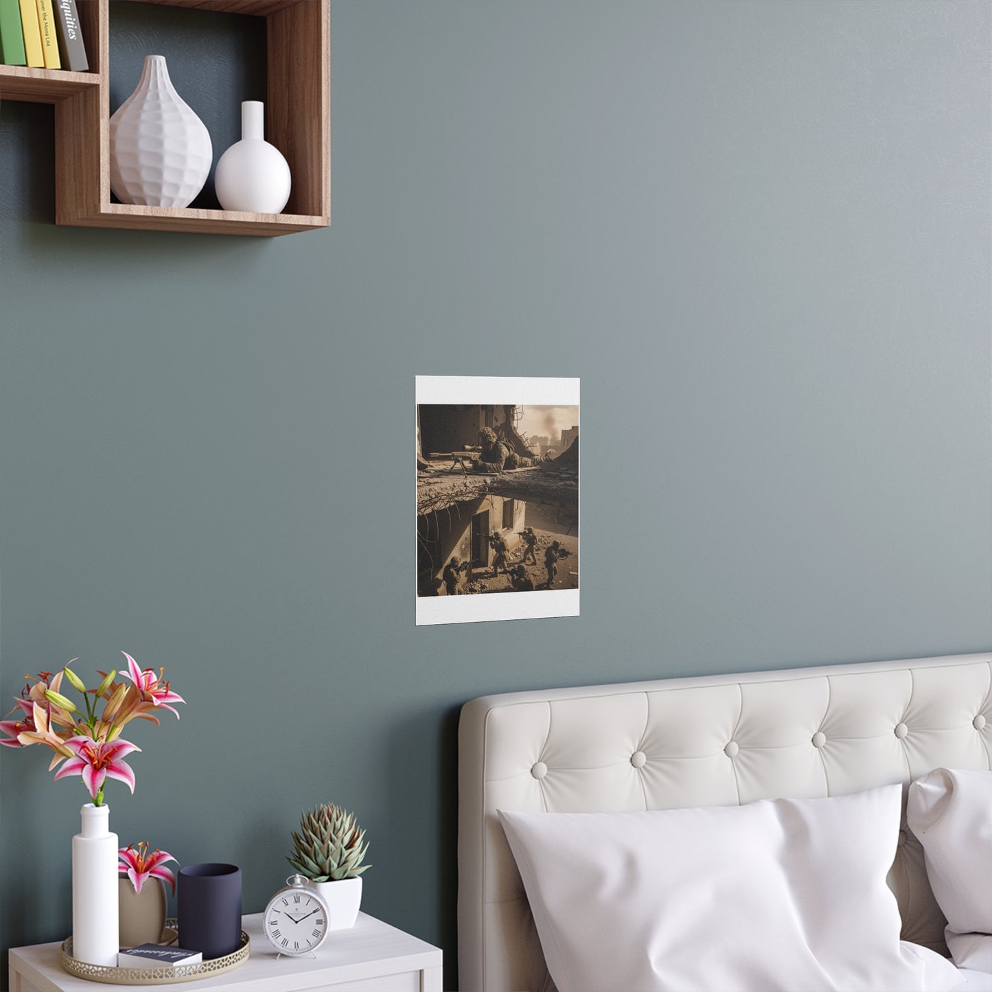 Indoor and Outdoor Silk Posters - Marine Sniper Providing Overwatch for Breach Team