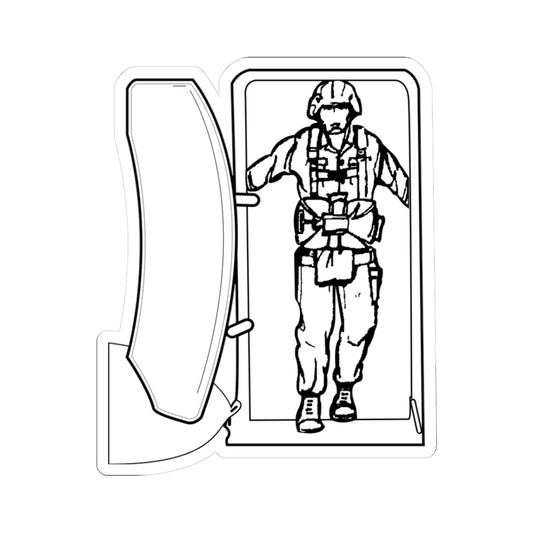 Kiss-Cut Stickers - Airborne - JM Door Check - BW X 300