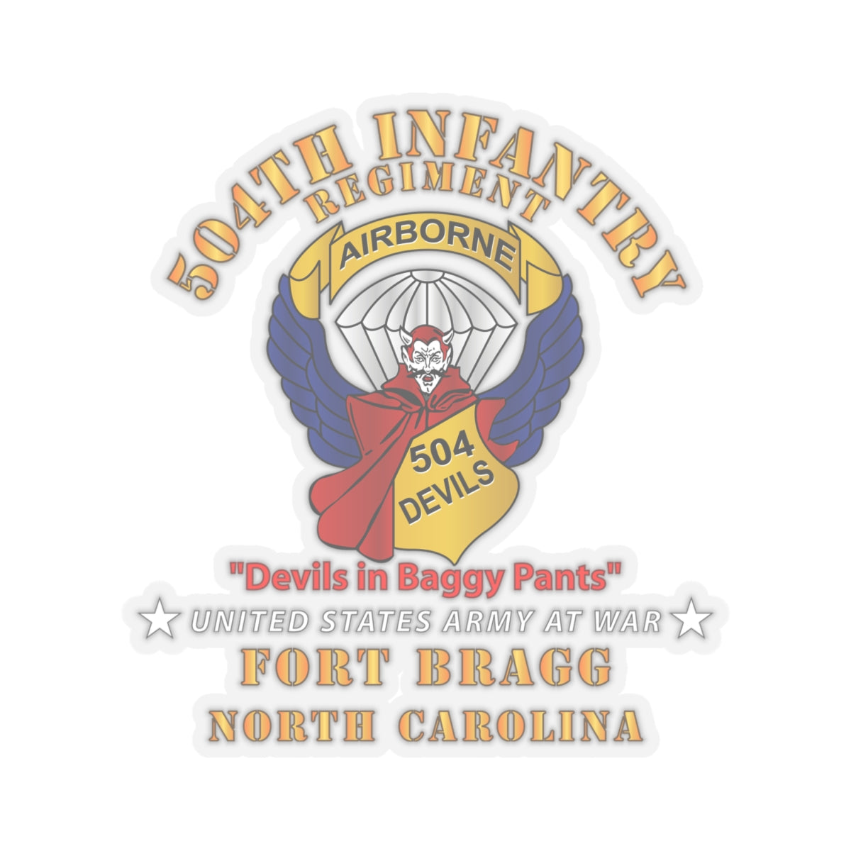 Kiss-Cut Stickers - 504th Infantry Regiment - Devils - FBNC