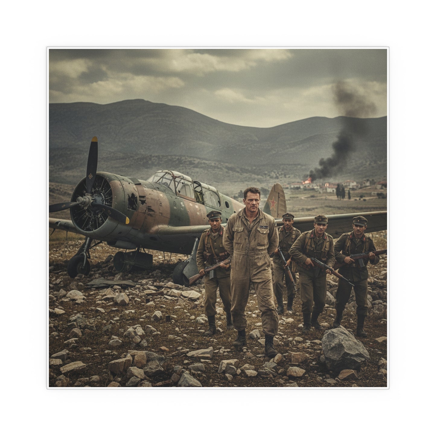Indoor and Outdoor Silk Posters - U.S. Air Force officer - Captured, KIA, Communist Guerrillas - AT-6 Shotdown - Cold War