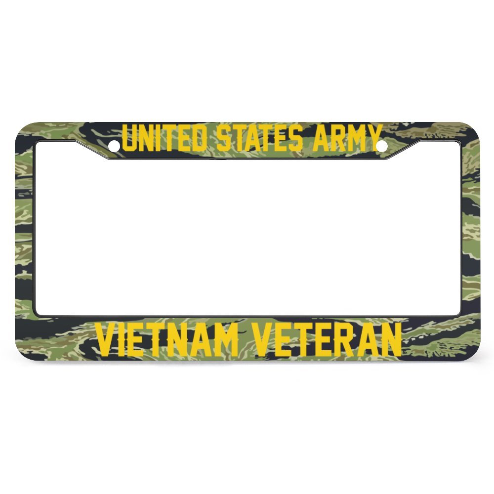 VIETNAM VETERAN - All Over Print License Plate Frame License Plate Frame Black