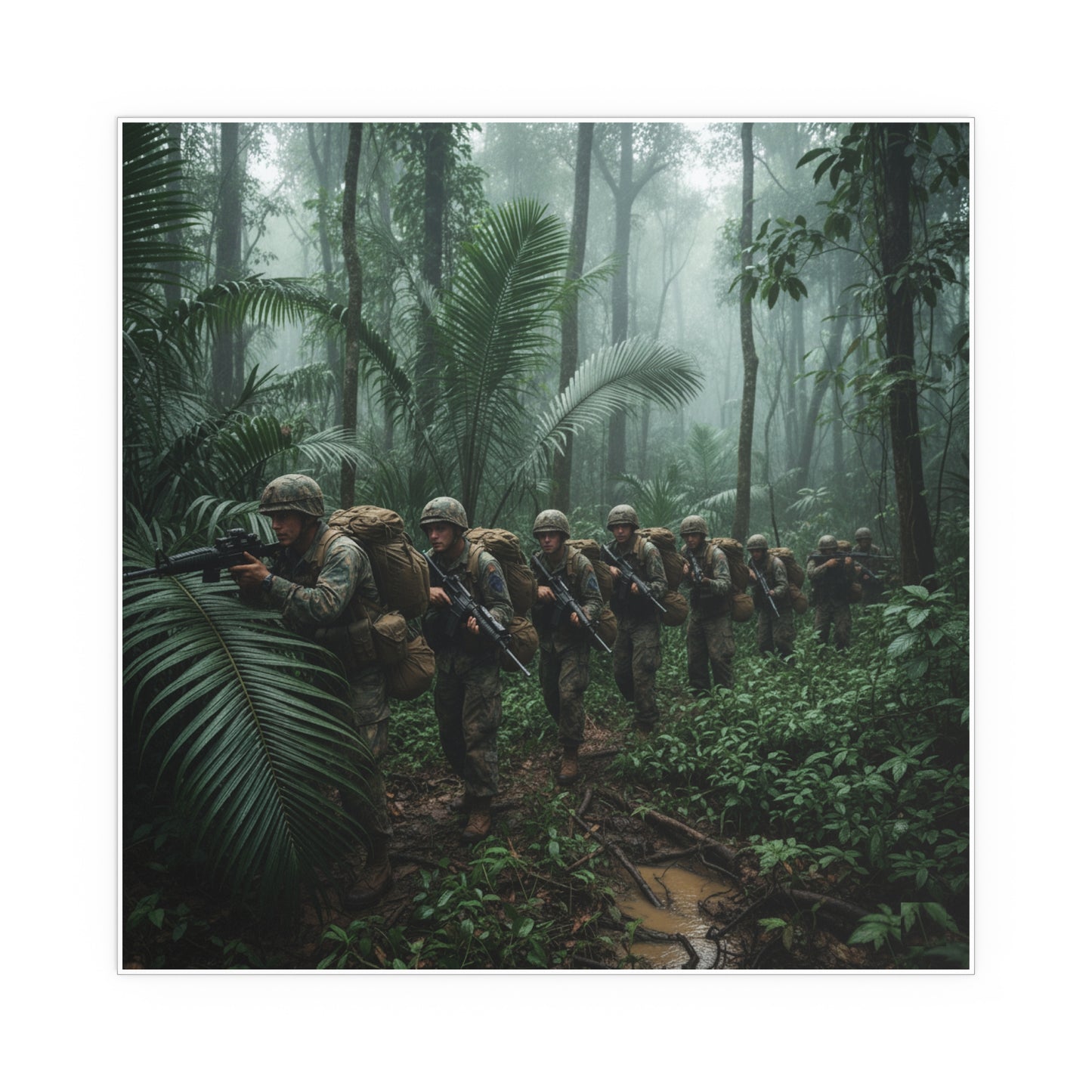 Indoor and Outdoor Silk Posters - Jungle Patrol - Vietnam