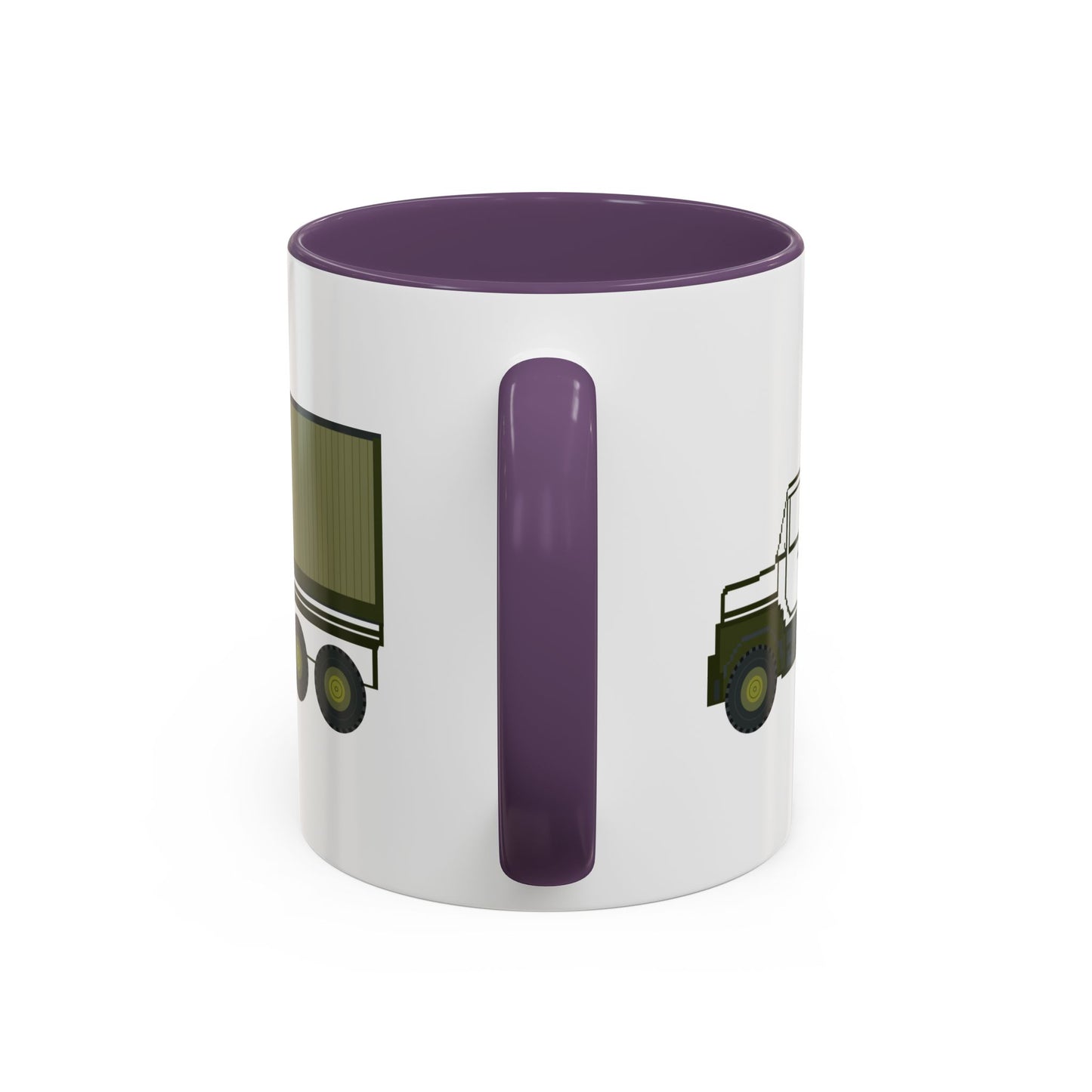 Accent Coffee Mug (11oz & 15oz) - Vehicle - M915 Tractor with M872 - 40 Ft Container - Side X 300