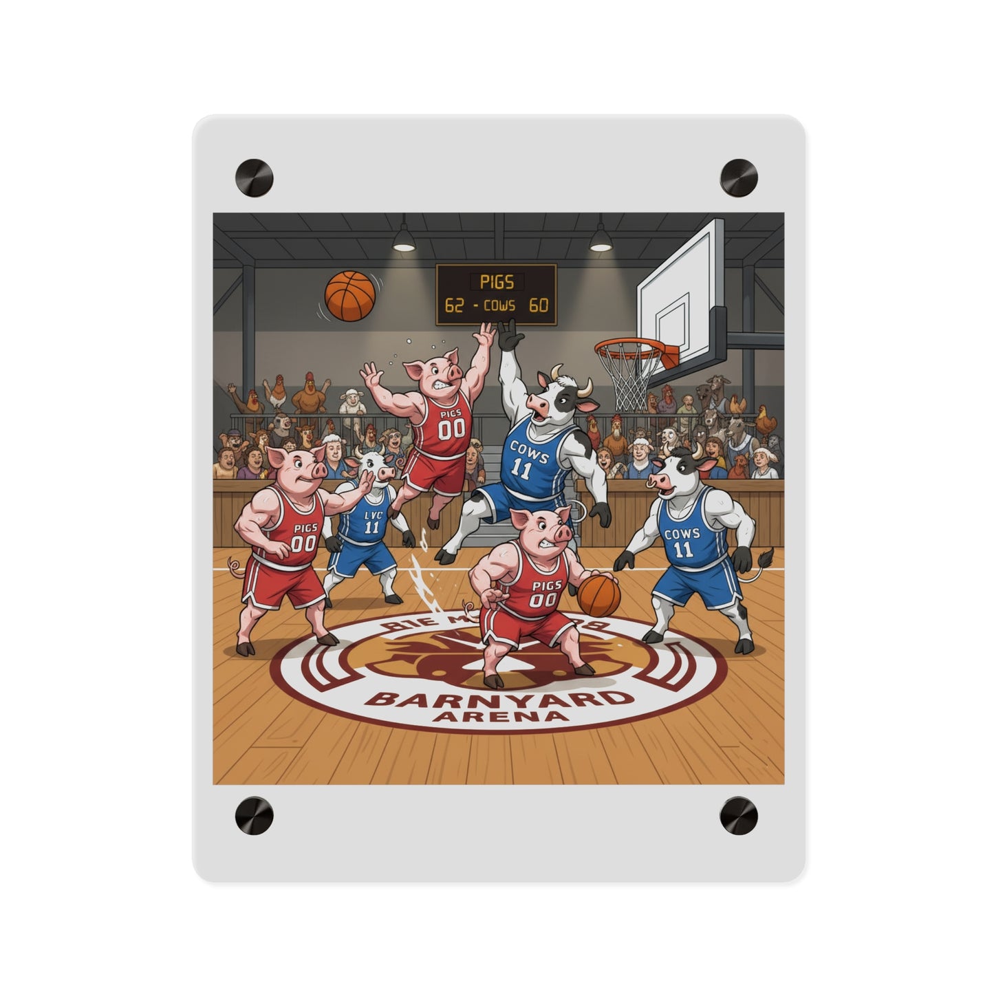 Acrylic Wall Art Panel - Pigs vs Cows