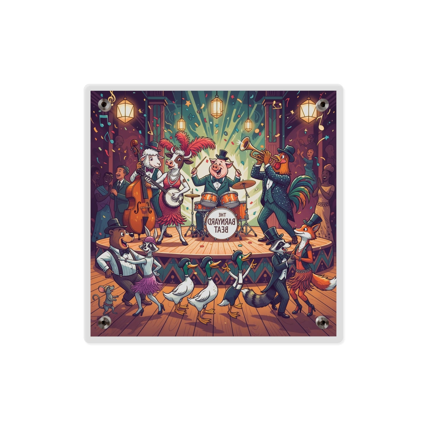 Acrylic Wall Art Panel - Farm Band Dance