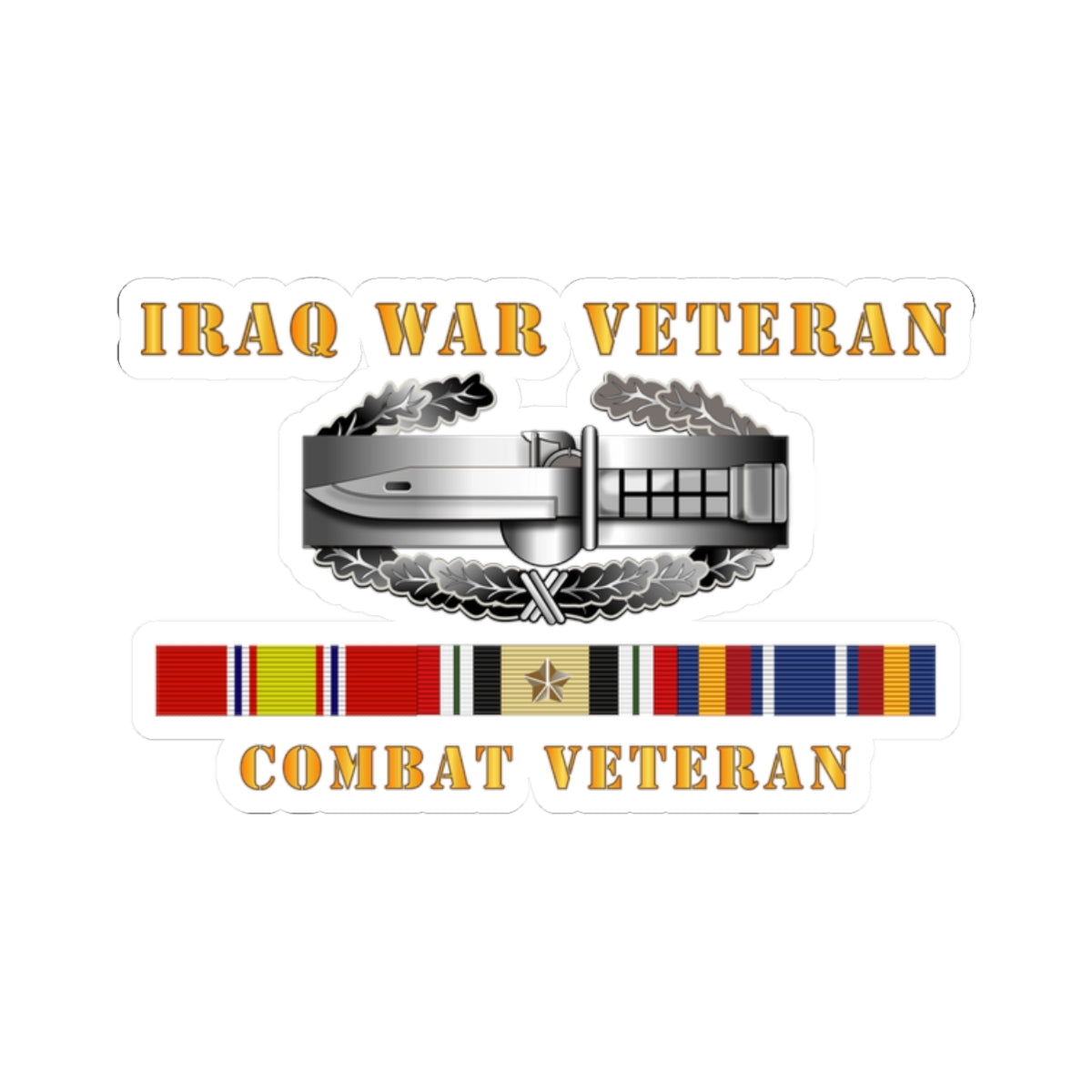 Kiss-Cut Stickers - Iraq War Veteran - Combat Action Badge w CAB IRAQ SVC