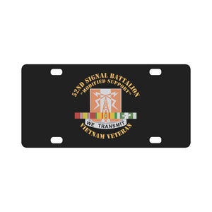 52nd Signal Battalion (Modified Support) w SVC Ribbon X 300 Classic License Plate