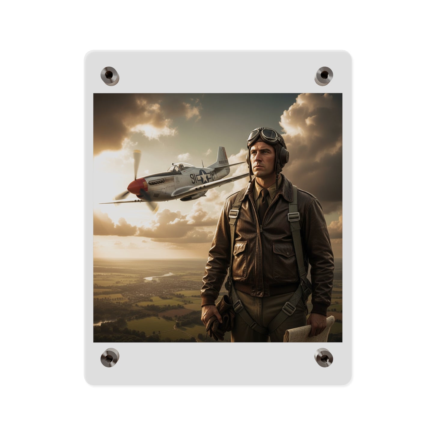 Acrylic Wall Art Panel - Army Air Corps Pilot