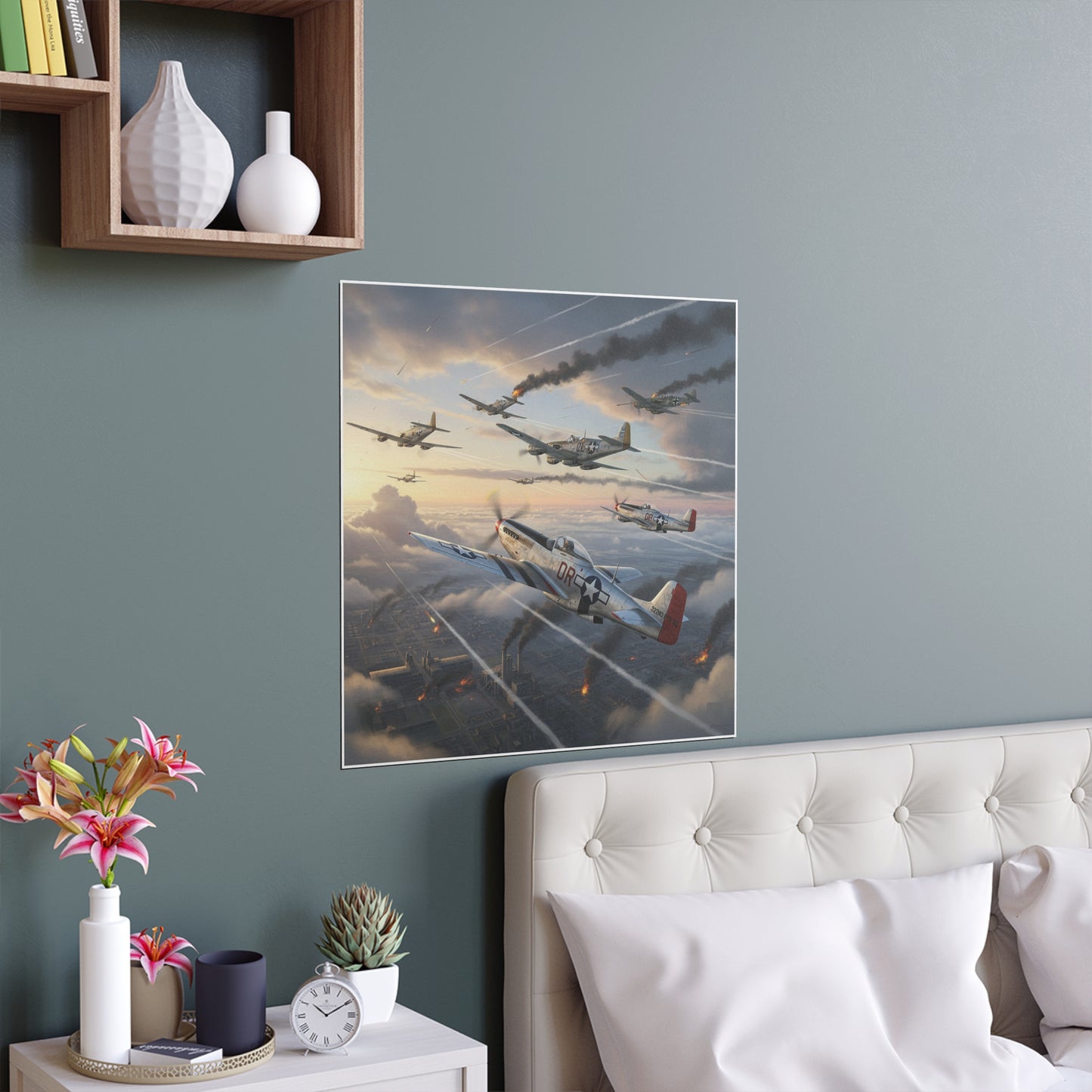 Indoor and Outdoor Silk Posters - Red Tails in Action
