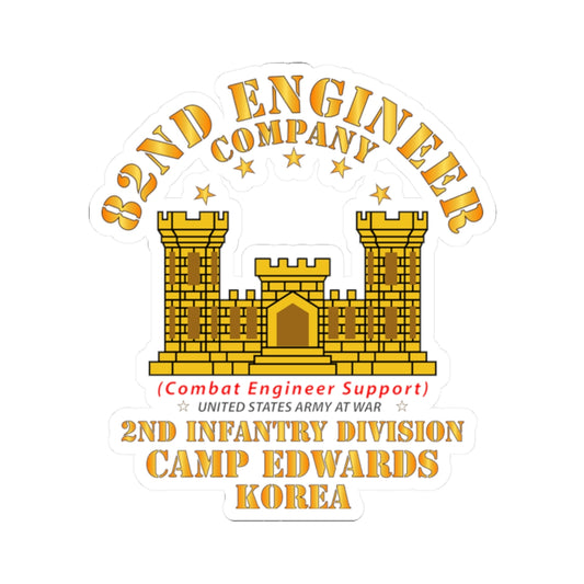 Kiss-Cut Stickers - 82nd Engineer Company - Camp Edwards - Korea