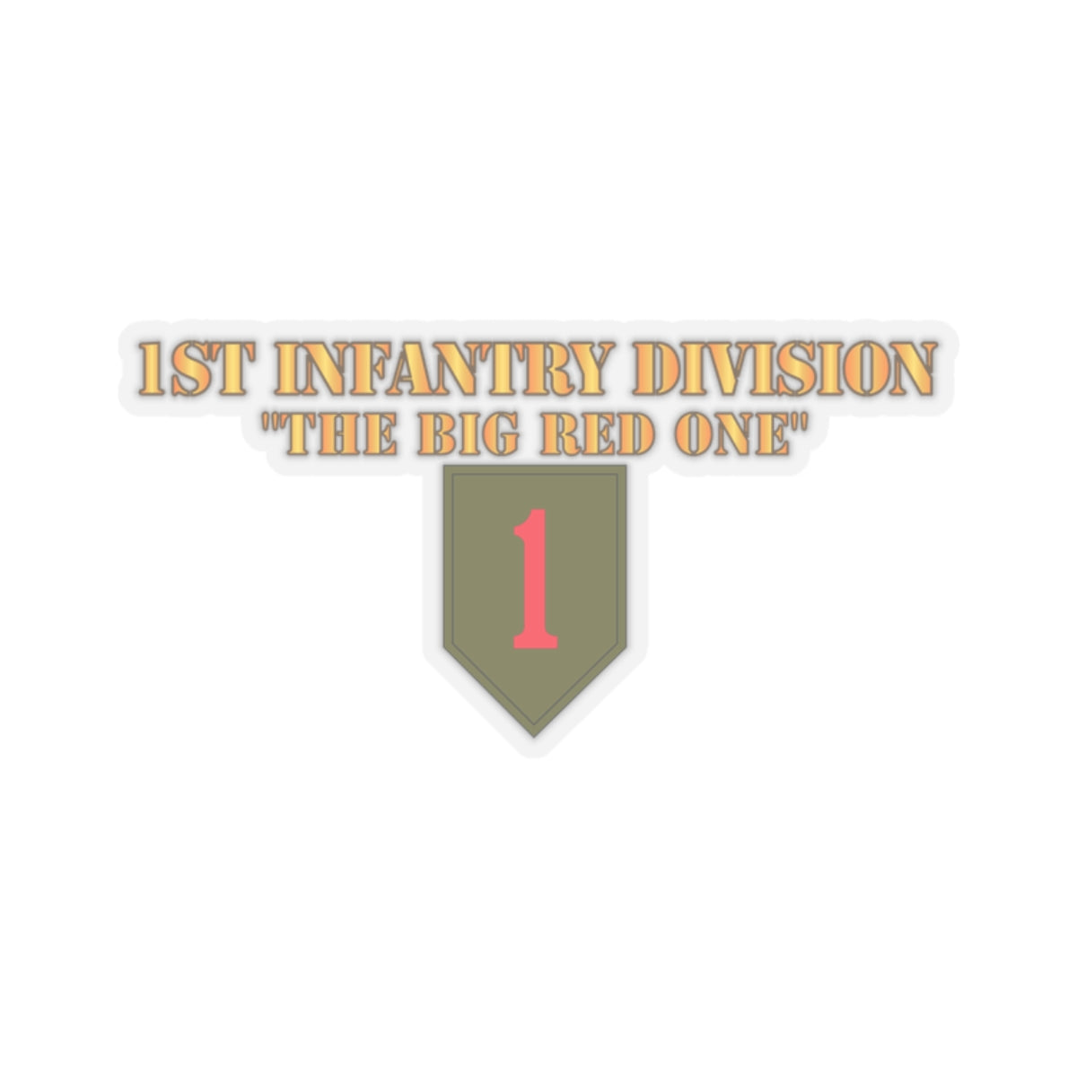 Kiss-Cut Stickers - 1st Infantry Division - Big Red One - Hat