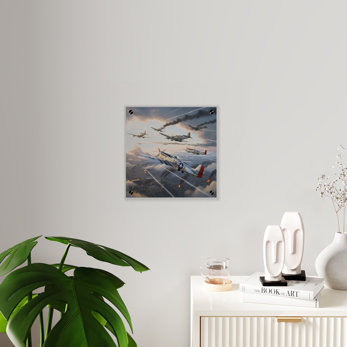 Acrylic Wall Art Panel - Red Tails in Action