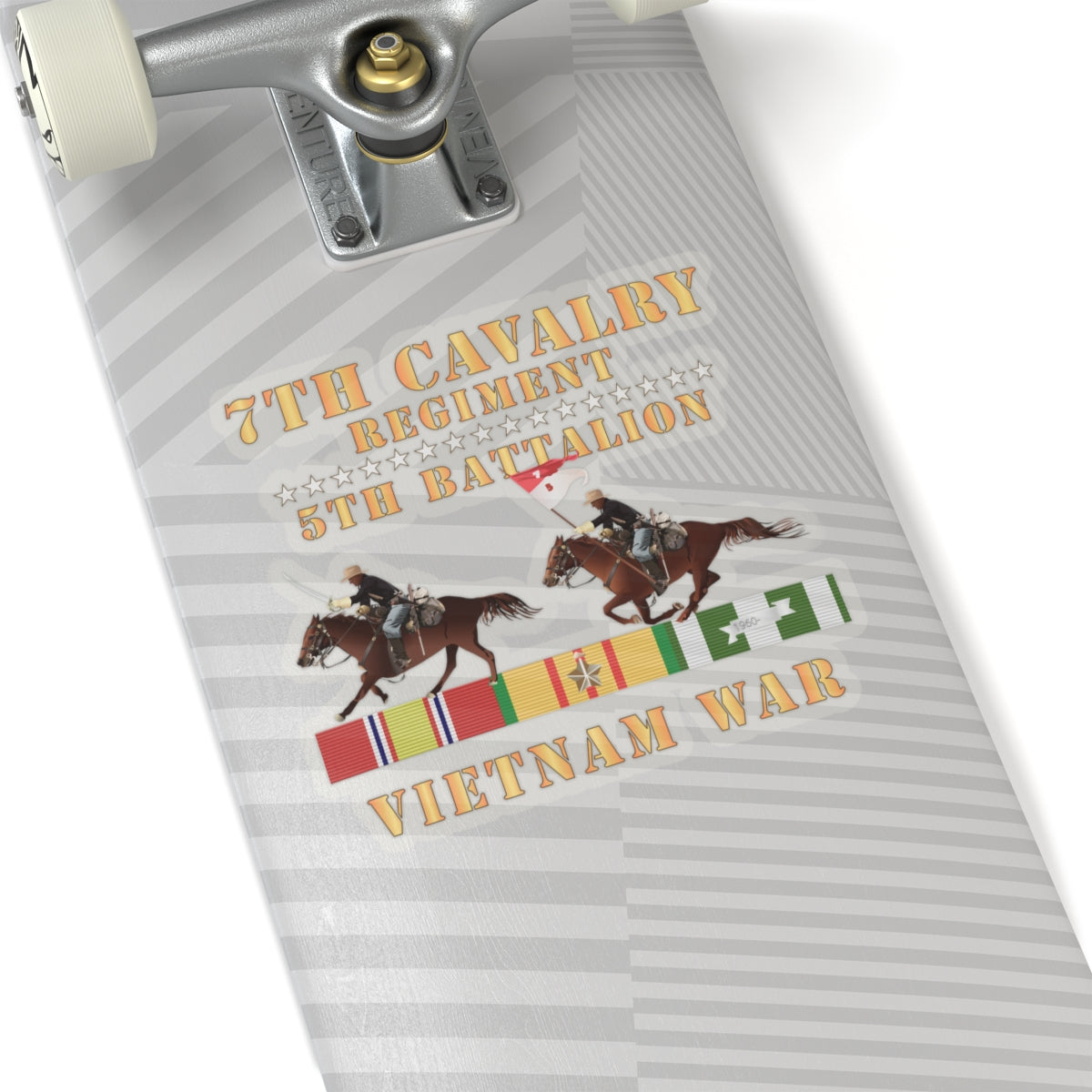 Kiss-Cut Stickers - 5th Battalion, 7th Cavalry Regiment - Vietnam War wt 2 Cav Riders and VN SVC X300