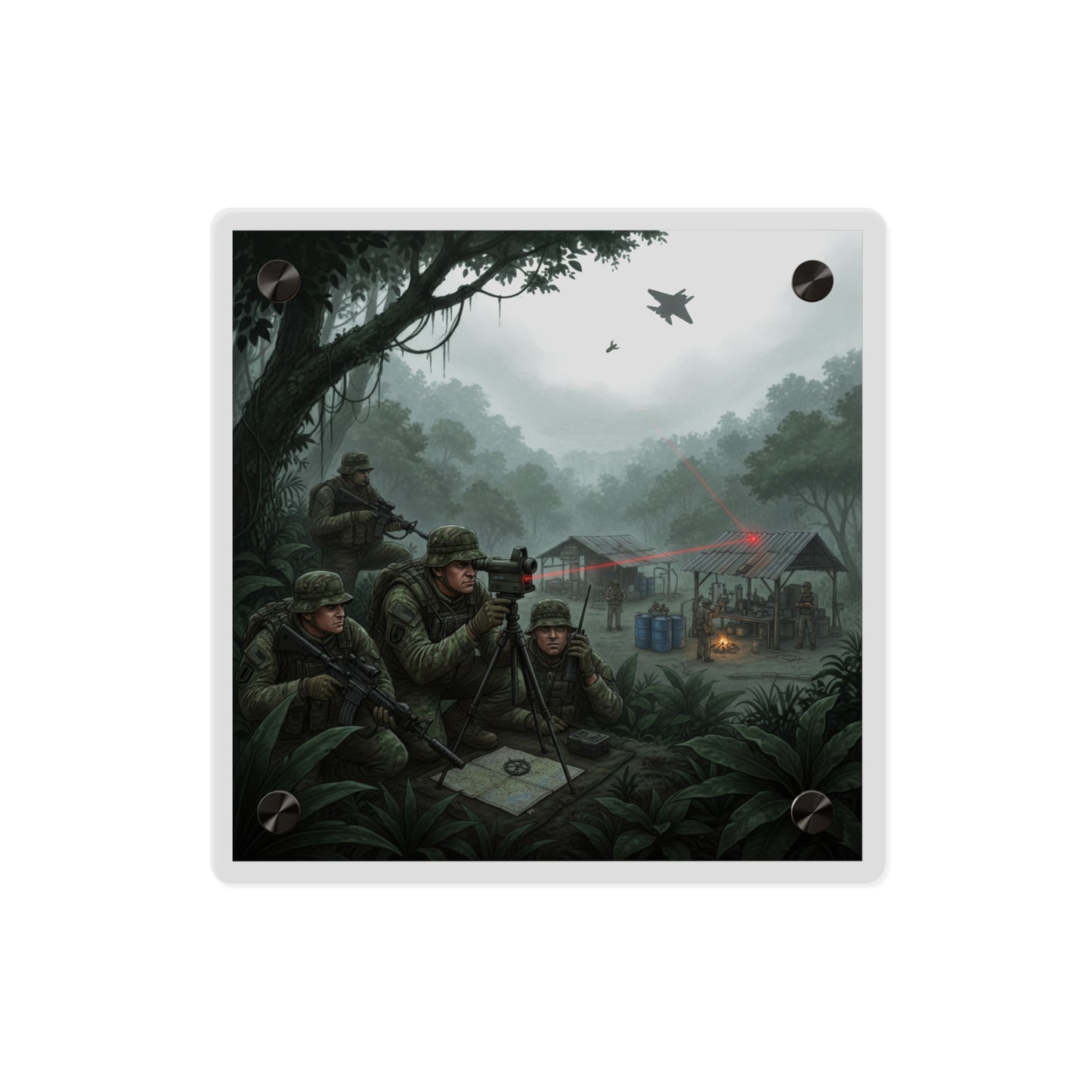 Acrylic Wall Art Panel - SOF Team Hitting a Jungle Drug Lab