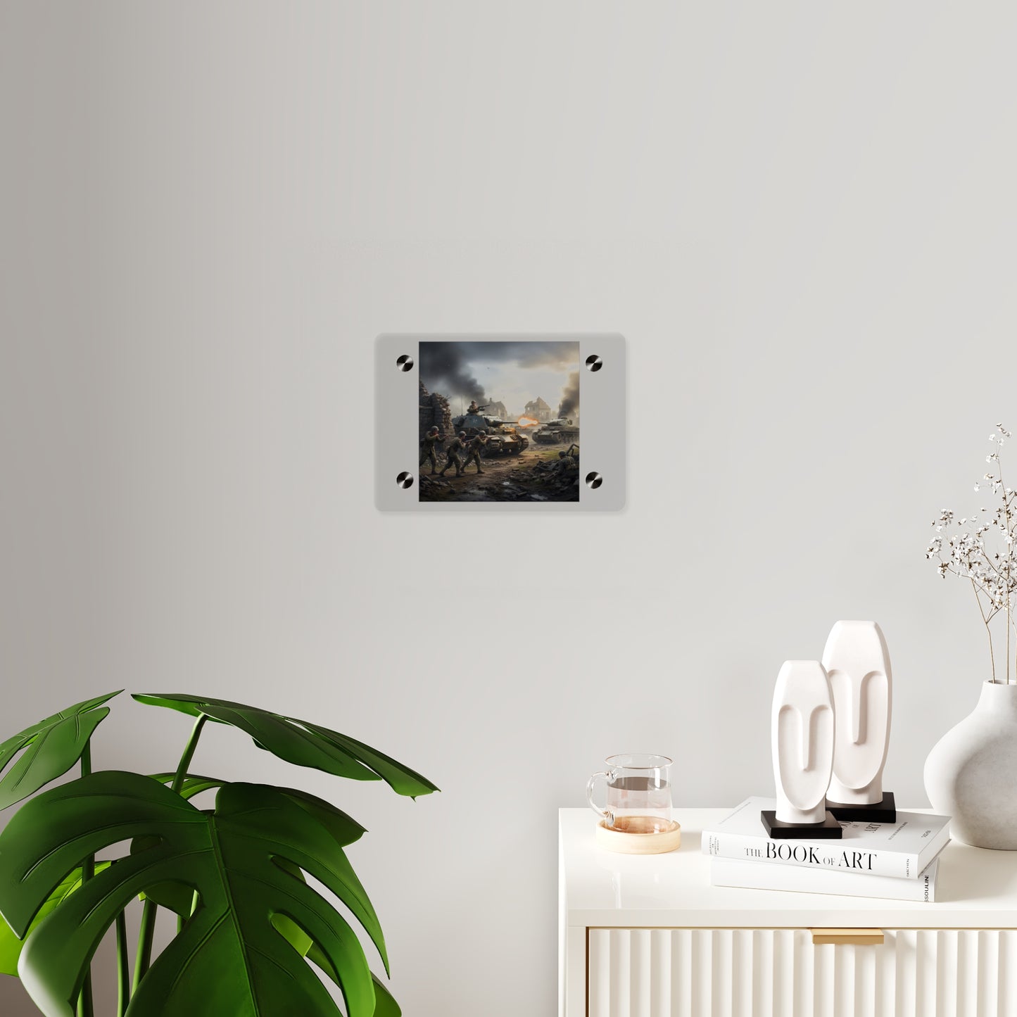 Acrylic Wall Art Panel - Tank Destroyer - M10 Wolverine vs German Panzer Tank