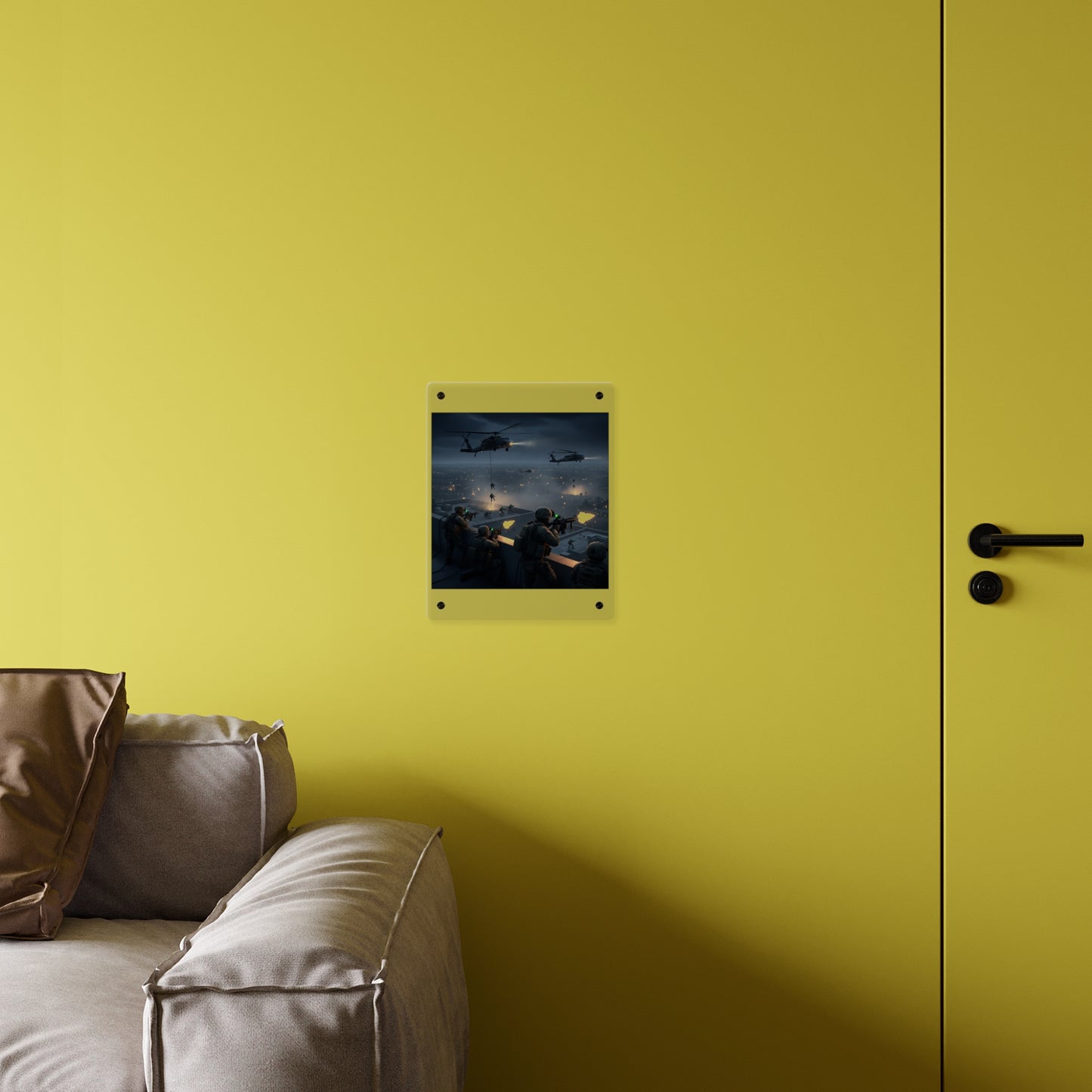 Acrylic Wall Art Panel - Night Air Assault by Army Rangers