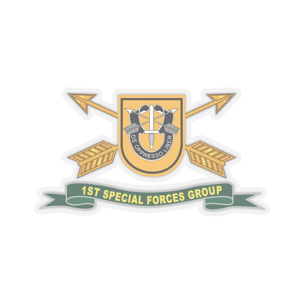 Kiss-Cut Stickers - 1st Special Forces Group - Flash w Br - Ribbon X 300
