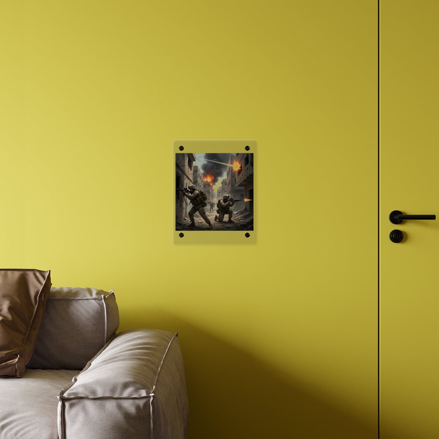 Acrylic Wall Art Panel - Marines in  the 2nd Battle of Fallujah