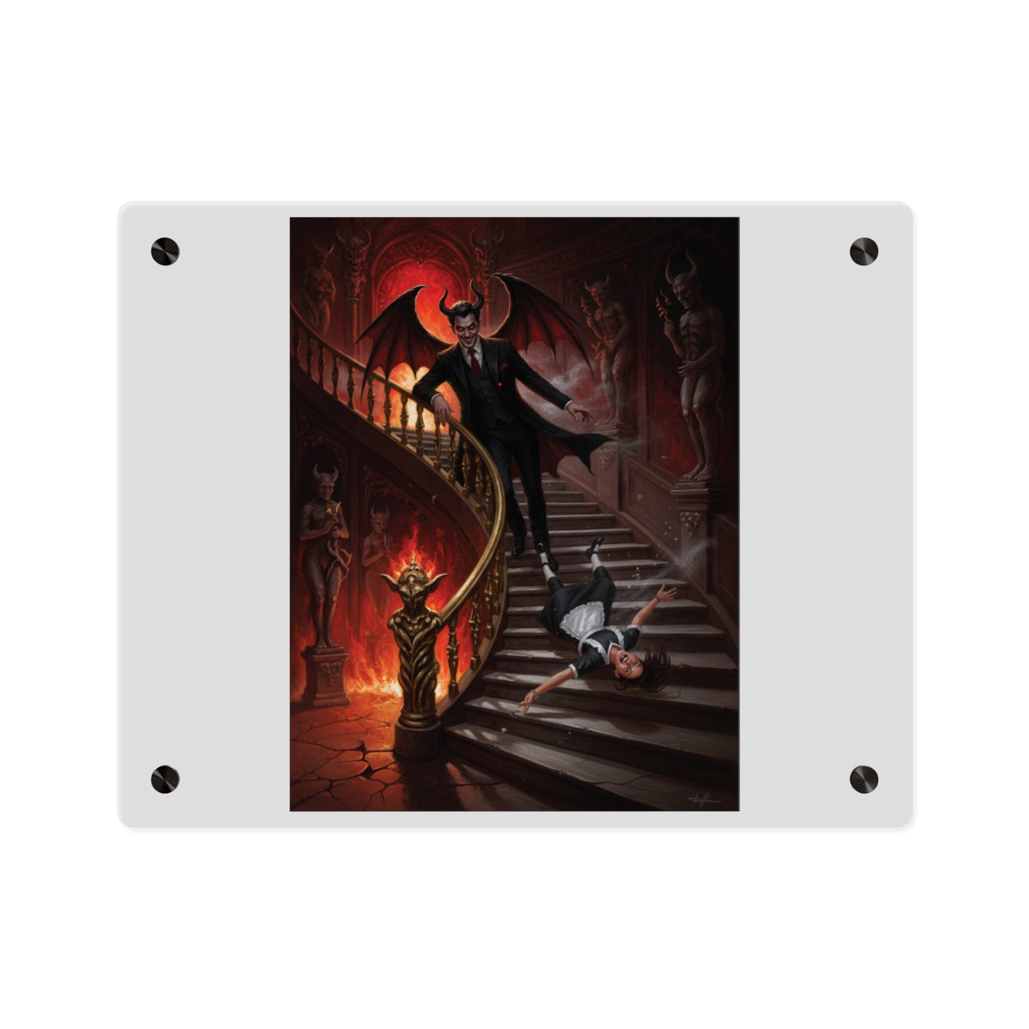Acrylic Wall Art Panel - devil and maid