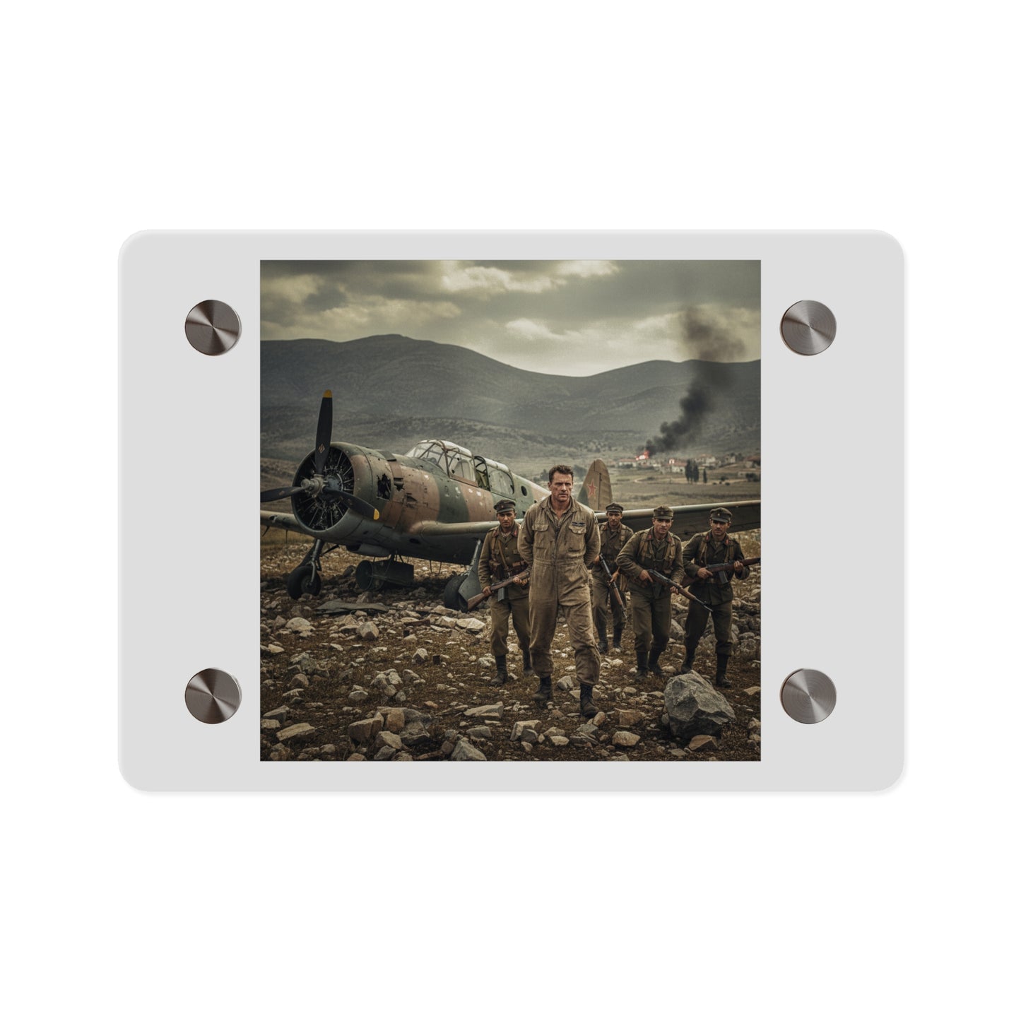 Acrylic Wall Art Panel - U.S. Air Force officer - Captured, KIA, Communist Guerrillas - AT-6 Shotdown - Cold War