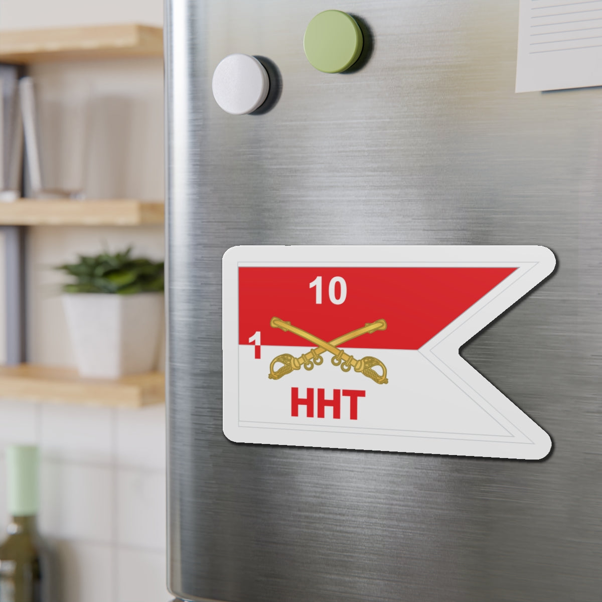 Die-Cut Magnets - HHT -  1stSquadron - 10th Cavalry Guidon w Aerial 12