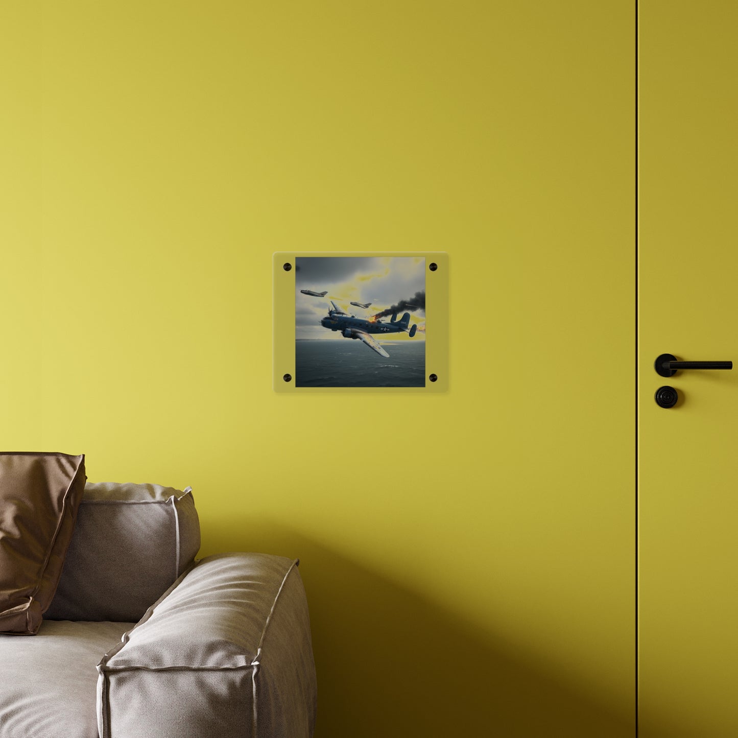 Acrylic Wall Art Panel - April 8, 1950, Baltic Sea - Latvia Soviet fighters shot down a U.S. Navy PB4Y-2 - Liberator - Cold War