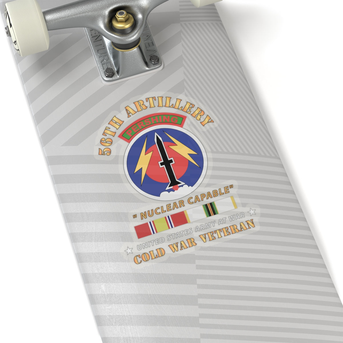 Kiss-Cut Stickers - 56th Artillery - Pershing - Nuclear Capable w COLD Svc Medals