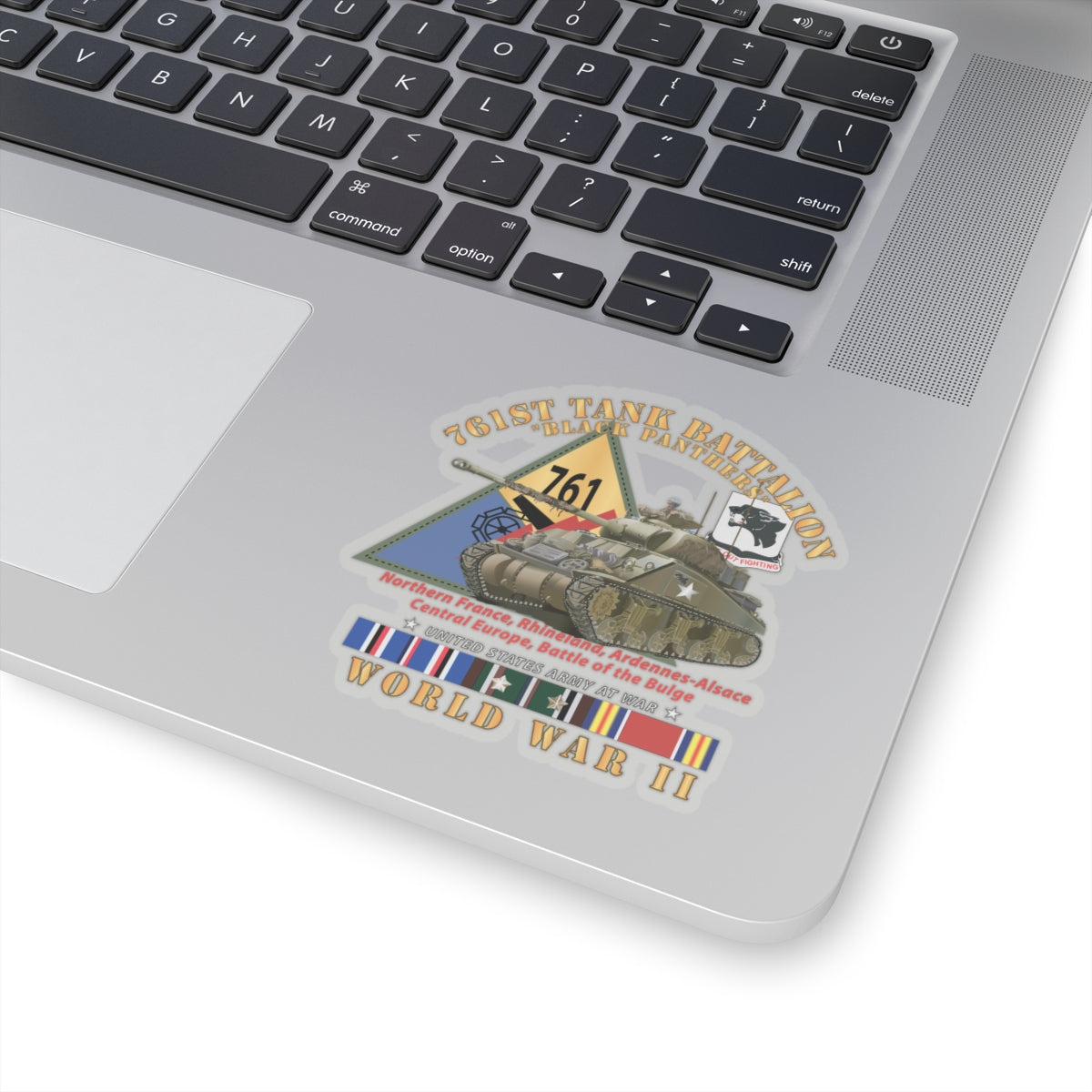 Kiss-Cut Stickers - 761st Tank Battalion - Black Panthers - w Tank w SSI WWII EU SVC