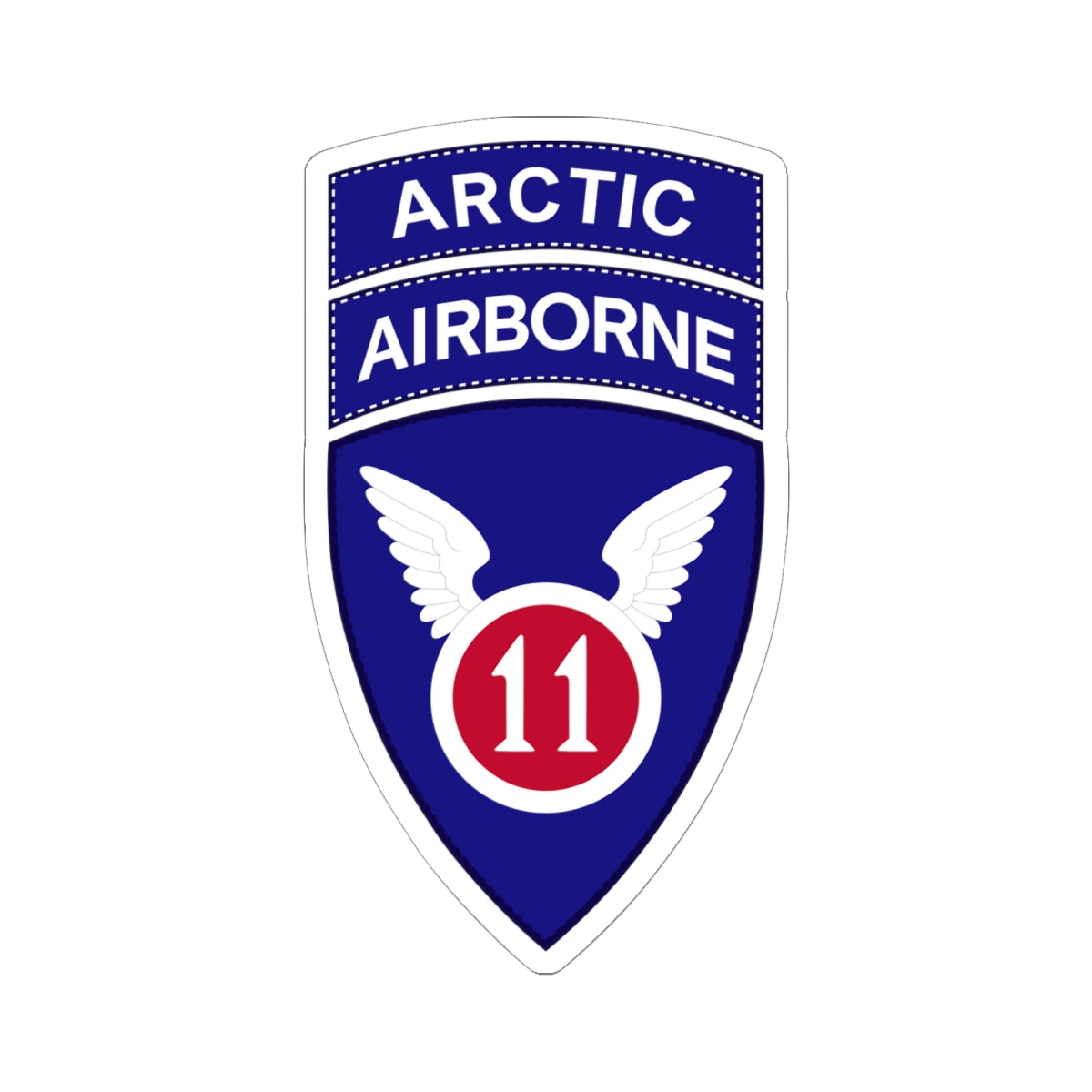 Kiss-Cut Stickers - 11th Airborne Division w Arctic Tab wo Txt X 300