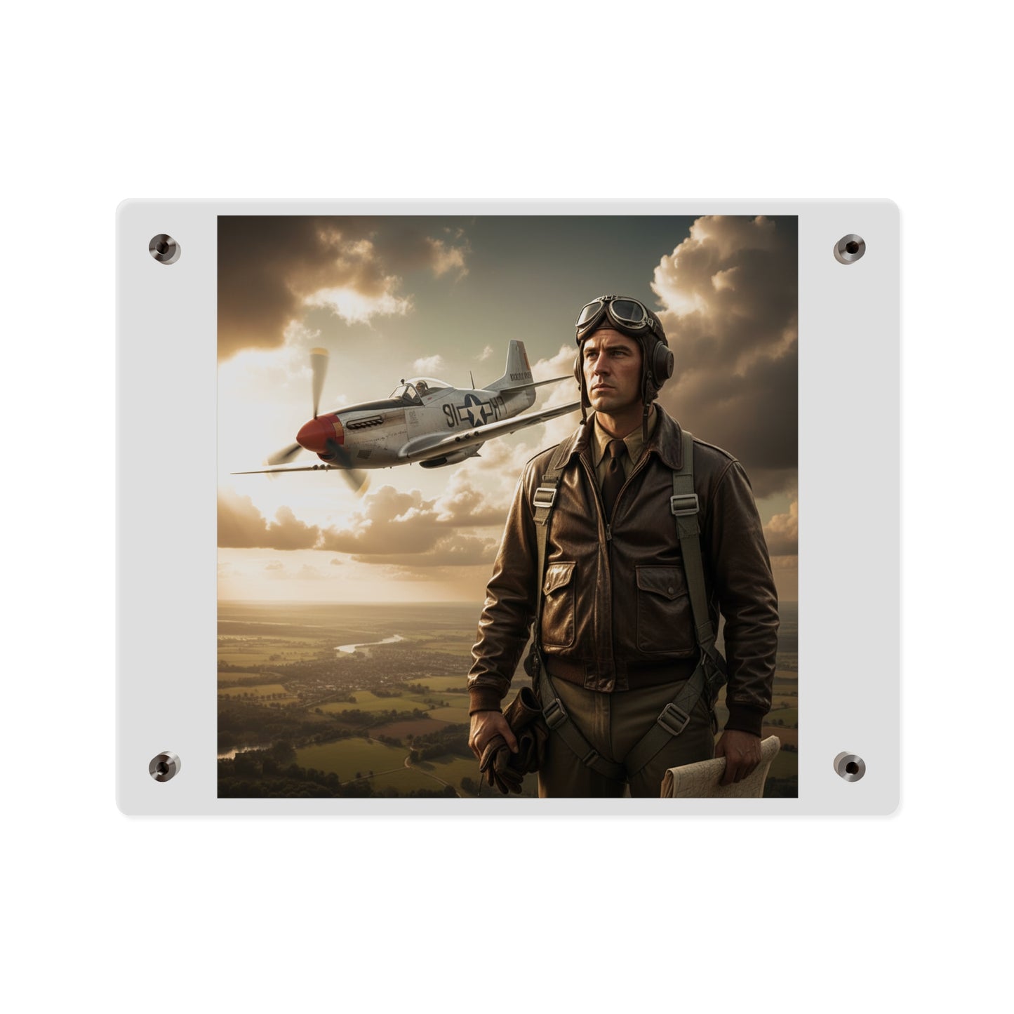 Acrylic Wall Art Panel - Army Air Corps Pilot