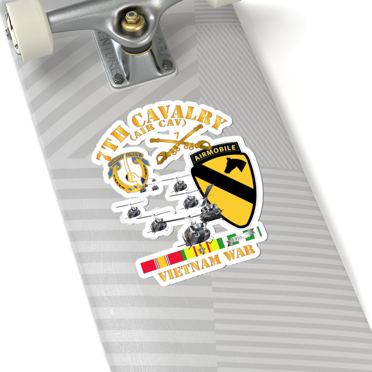 Kiss-Cut Stickers - 7th Cavalry (Air Cav) - 1st Cav Division w SVC
