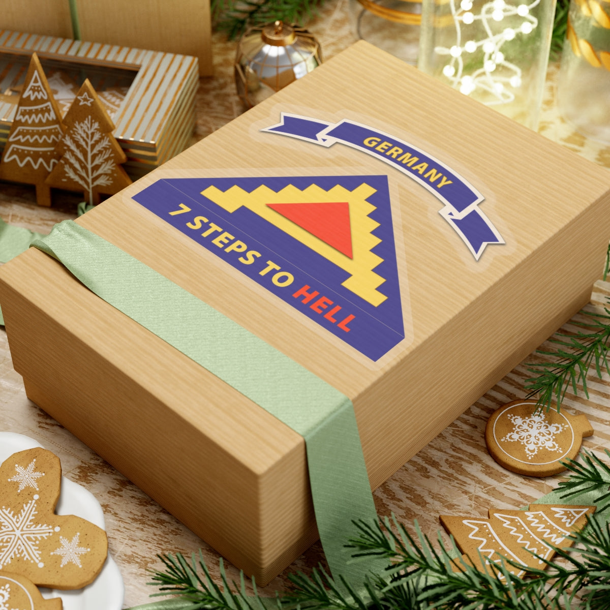 Kiss-Cut Stickers - 7th United States Army w 7 Steps Hell w Scroll