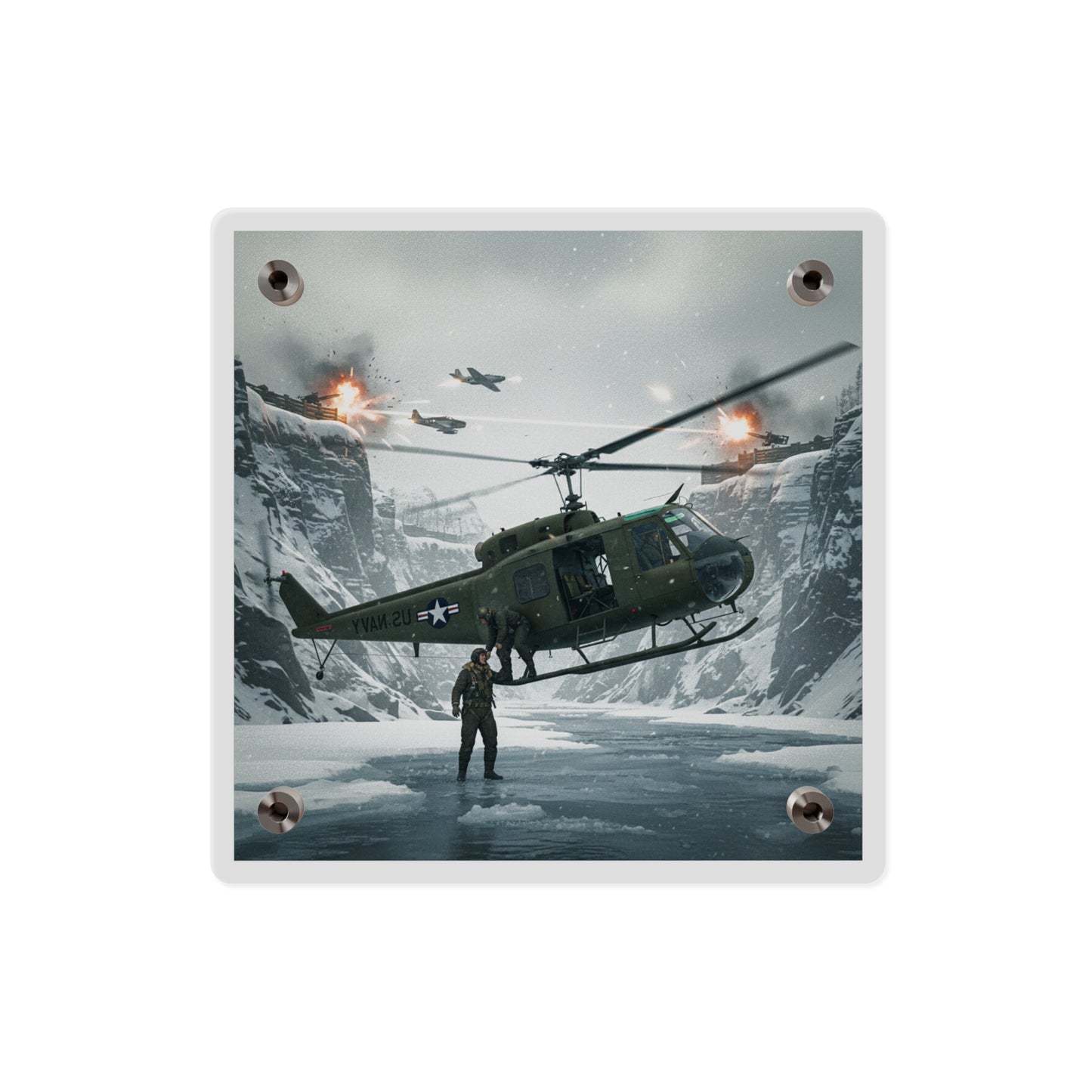 Acrylic Wall Art Panel - Rescue Mission from Majon-ni and Samdong-ni attack - Korean War