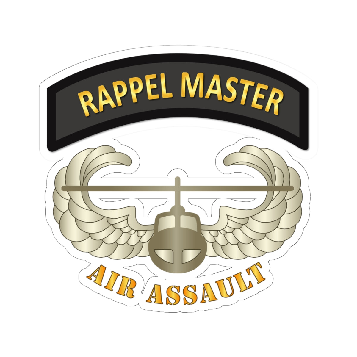 Kiss-Cut Stickers - Rappel Master Tab w Air Assault Badge