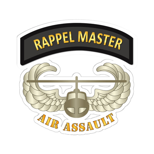 Kiss-Cut Stickers - Rappel Master Tab w Air Assault Badge