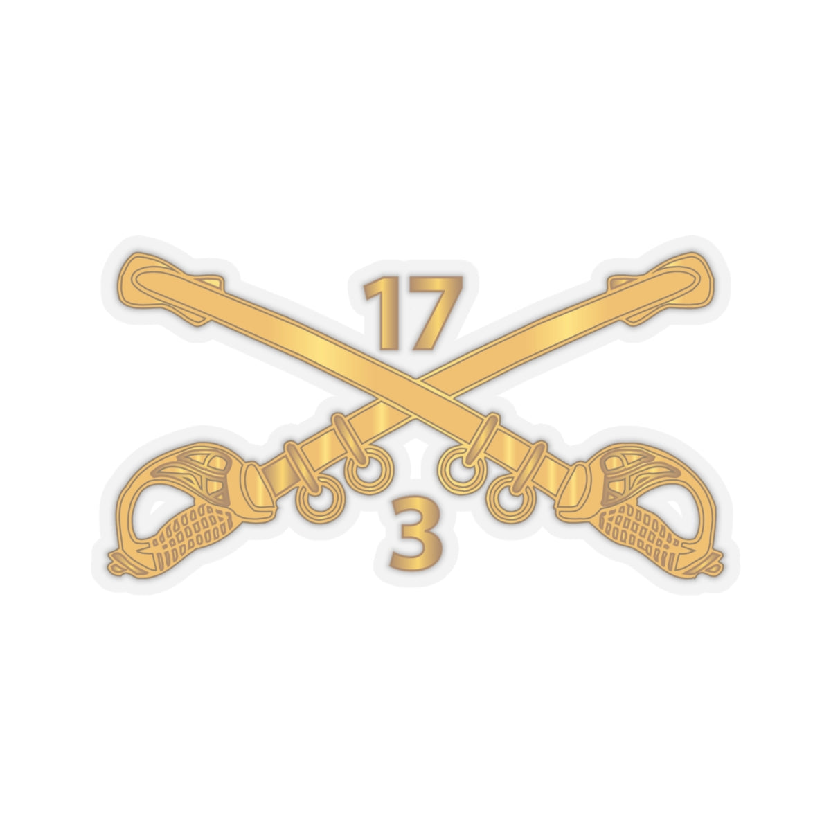 Kiss-Cut Stickers - 3rd Squadron 17th Cavalry Regiment Branch wo Txt