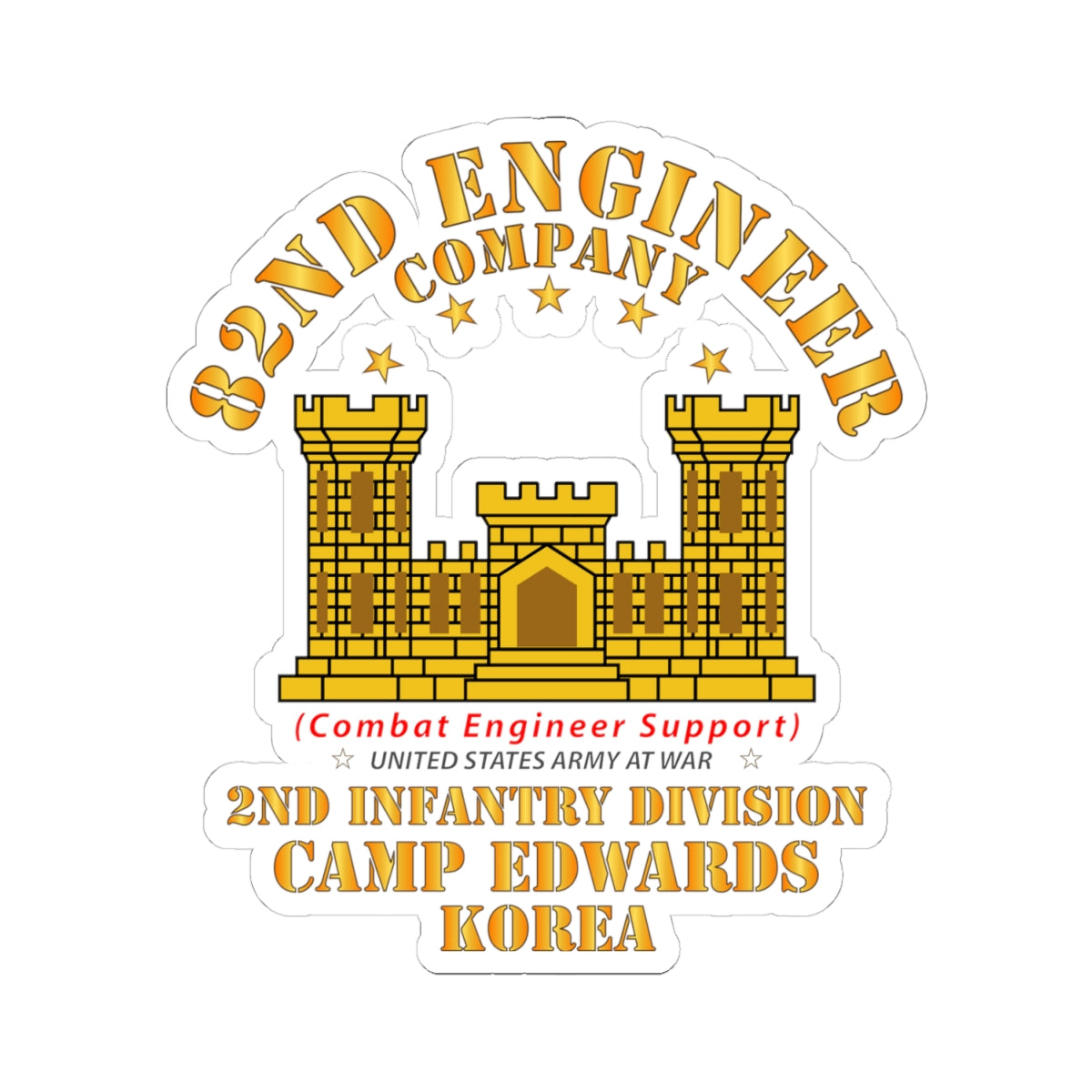 Kiss-Cut Stickers - 82nd Engineer Company - Camp Edwards - Korea