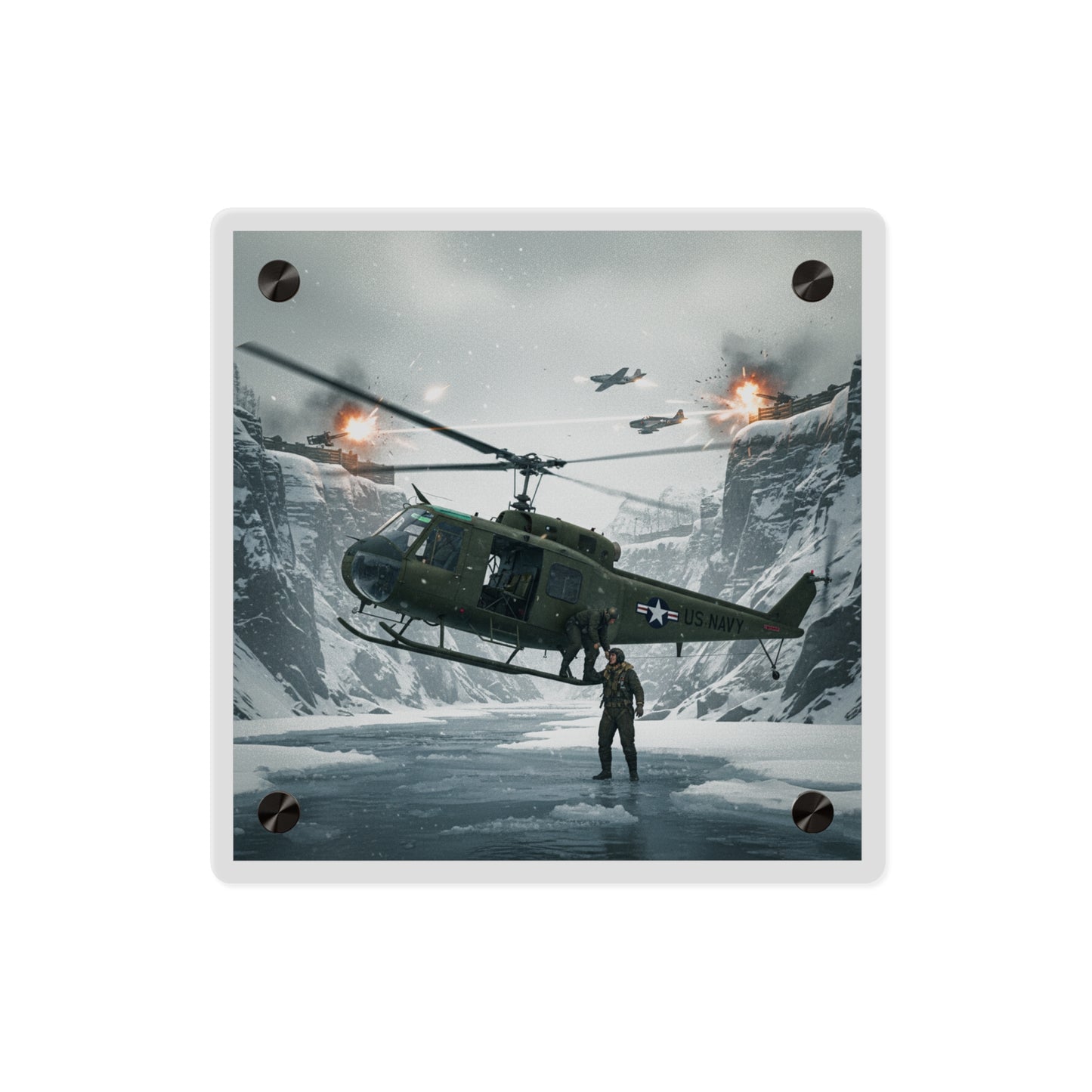 Acrylic Wall Art Panel - Rescue Mission from Majon-ni and Samdong-ni attack - Korean War