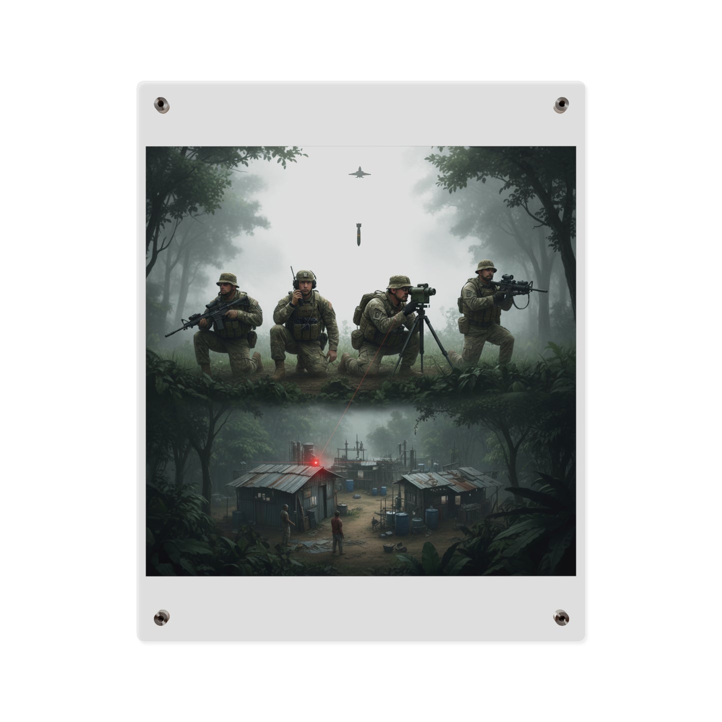 Acrylic Wall Art Panel - Jungle Drug Lab Destruction wo Explosions